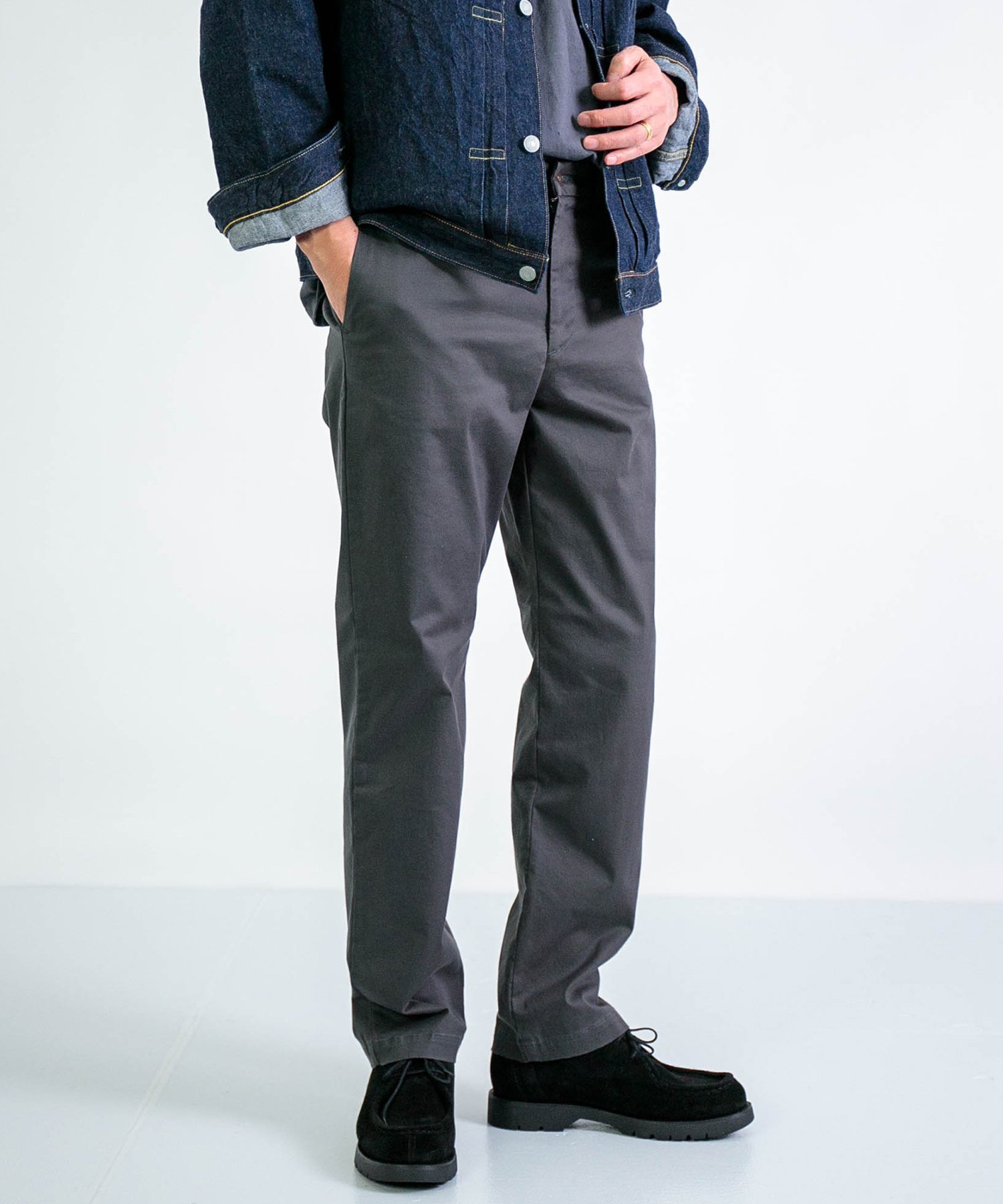 【ドミンゴ/Domingo / MEN】のリラクシングチノストレッチ ストレッチトラウザー インテリア・キッズ・メンズ・レディースファッション・服の通販 founy(ファニー) 　ファッション　Fashion　メンズファッション　Fashion for Men　ストレッチ　Stretch, Stretchy Fabric　ストレート　Straight, Straight Cut　フィット　Fit, Slim Fit　フロント　Front, Front Design　ポケット　Pocket, Pocket Detail　グレー|ID: prp329100004962916 ipo3291000000037231299