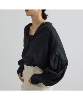 【サロン アダム エ ロペ/SALON adam et rope'】 リネンスキッパーギャザーブラウス / GENTLE LINEN大人の最旬トレンドファッション＆コーディネート founy(ファウニー) ファッション Fashion レディースファッション Fashion for Women トップス・カットソー Cut & Sew Tops シャツ・ブラウス・オフィスカジュアル Elegant Blouses & Button-Ups 洗える Machine Washable ギャザー Gathered, Ruffled クロップド Cropped, Short Length スキッパー Skipper, Open Collar スリーブ Sleeve, Long Sleeve / Short Sleeve デニム Denim, Jeans Material フェミニン Feminine, Girly フレンチ French, French Style フロント Front, Front Design 羽織 Haori, Light Jacket リネン Linen, Linen Fabric おすすめ Recommended / Our Picks 夏 Summer エレガント 上品 Elegant |ID:prp329100004962923