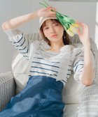 【ウィルセレクション/WILLSELECTION】のレーストリミング肩リボンニット Navy/borderストライプ|ID: prp329100004962935 ipo3291000000037231411