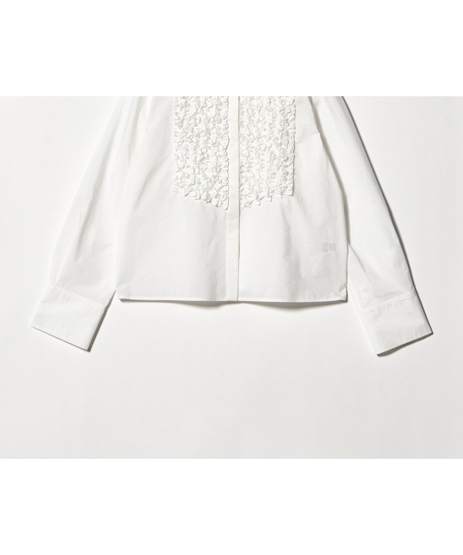 【ユナイテッドアローズ/UNITED ARROWS】のファブリカ ミニフリル シャツ インテリア・キッズ・メンズ・レディースファッション・服の通販 founy(ファニー) 　ファッション　Fashion　レディースファッション　Fashion for Women　トップス・カットソー　Cut & Sew Tops　シャツ・ブラウス・オフィスカジュアル　Elegant Blouses & Button-Ups　コンパクト　Compact, Small Size　ストライプ　Stripe, Striped Pattern　デニム　Denim, Jeans Material　バランス　Balance, Style Balance　フリル　Frill, Ruffle　フロント　Front, Front Design　羽織　Haori, Light Jacket　ワイド　Wide, Wide Fit　おすすめ　Recommended / Our Picks　OFF WHITE|ID: prp329100004962937 ipo3291000000037231428