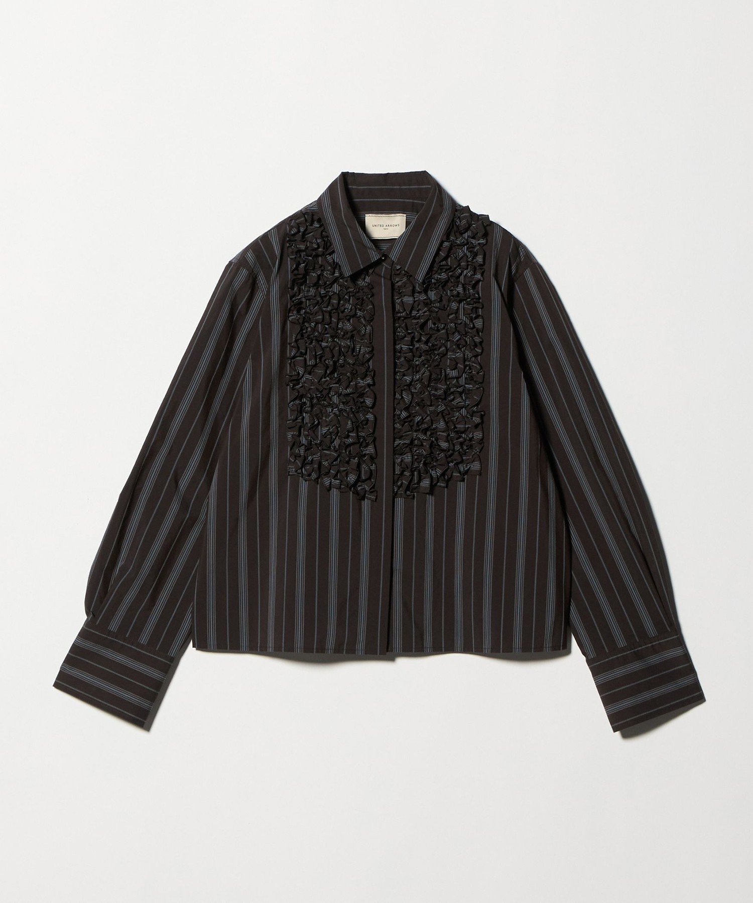 【ユナイテッドアローズ/UNITED ARROWS】のファブリカ ミニフリル シャツ インテリア・キッズ・メンズ・レディースファッション・服の通販 founy(ファニー) 　ファッション　Fashion　レディースファッション　Fashion for Women　トップス・カットソー　Cut & Sew Tops　シャツ・ブラウス・オフィスカジュアル　Elegant Blouses & Button-Ups　コンパクト　Compact, Small Size　ストライプ　Stripe, Striped Pattern　デニム　Denim, Jeans Material　バランス　Balance, Style Balance　フリル　Frill, Ruffle　フロント　Front, Front Design　羽織　Haori, Light Jacket　ワイド　Wide, Wide Fit　おすすめ　Recommended / Our Picks　その他2|ID: prp329100004962937 ipo3291000000037231429