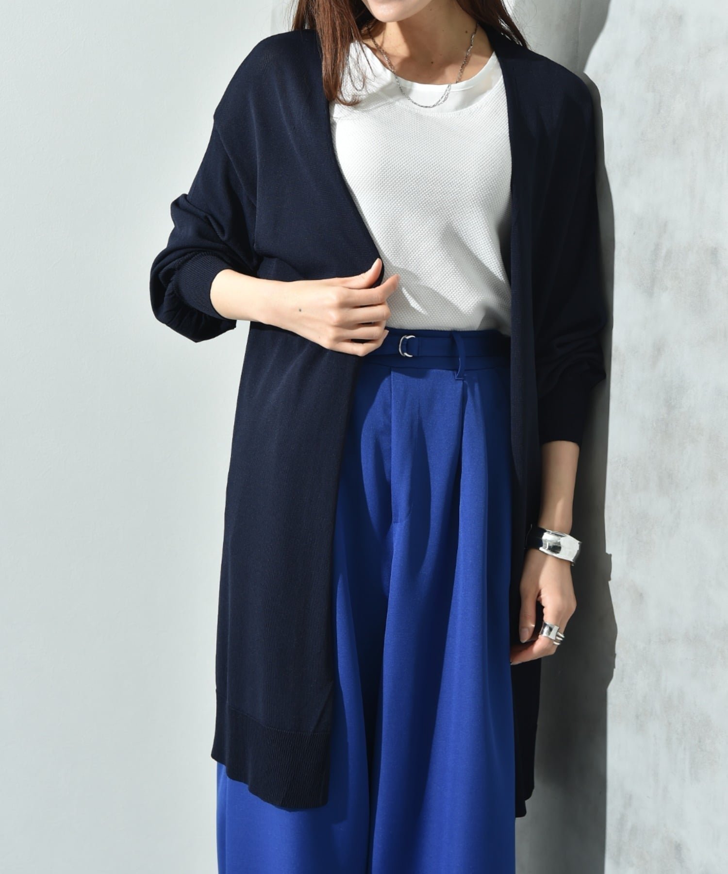 【インタープラネット/INTERPLANET】の【マシーンウォッシャブル・UV・接触冷感】ロングトッパーカーディガン インテリア・キッズ・メンズ・レディースファッション・服の通販 founy(ファニー) 　ファッション　Fashion　レディースファッション　Fashion for Women　トップス・カットソー　Cut & Sew Tops　カーディガン・羽織り　Layered Style Cardigans　レディースパーカー・カジュアルフーディー　Casual Hoodies & Sweatshirts　カーディガン　Cardigan, Knitwear　シンプル　Simple, Minimal　ベーシック　Basic, Essential　ロング　Long, Long-Length　エレガント 上品　Elegant　夏　Summer　ネイビー|ID: prp329100004962938 ipo3291000000037231433