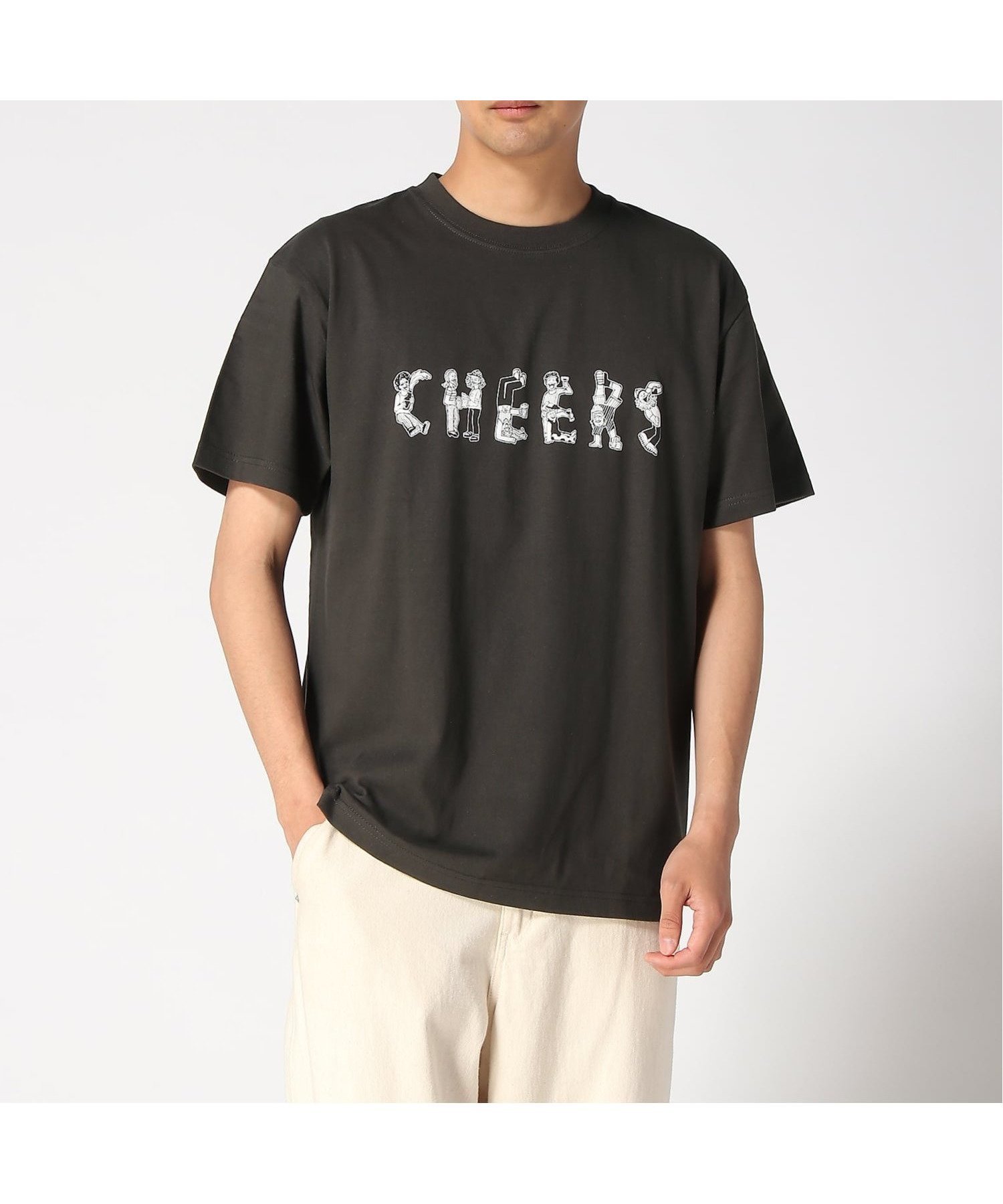 【ジムマスター/gym master / MEN】のgym master/5.6oz CHEERS Tee インテリア・キッズ・メンズ・レディースファッション・服の通販 founy(ファニー) 　ファッション　Fashion　メンズファッション　Fashion for Men　イエロー　Yellow　ショート　Short, Short Length　スリーブ　Sleeve, Long Sleeve / Short Sleeve　リラックス　Relax, Relaxed Fit　チャコールグレー|ID: prp329100004962941 ipo3291000000037231444