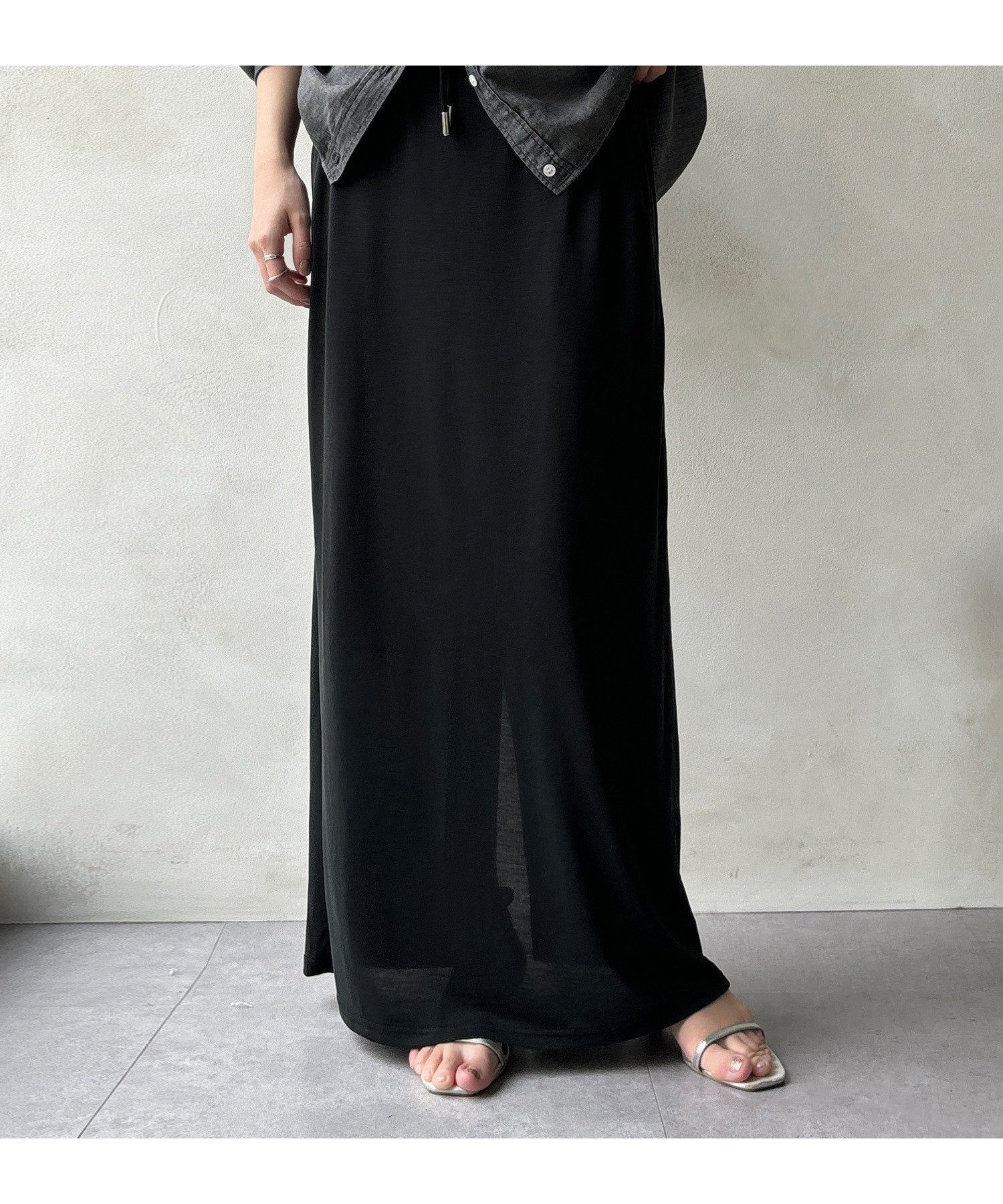 【ドゥドゥ/DouDou】の【セットアップ可能】ソフトIラインスカート インテリア・キッズ・メンズ・レディースファッション・服の通販 founy(ファニー) 　ファッション　Fashion　レディースファッション　Fashion for Women　セットアップ　Matching Sets　スカート・ミニ/ミディ/マキシ　Skirts / Mini, Midi & Maxi Skirts　スマート　Smart, Elegant　セットアップ　Set-Up, Coordinated Outfit　プリント　Print, Printed Pattern　S/S・春夏　SS, Spring/Summer, Warm Season　再入荷　Restock / Back in Stock　おすすめ　Recommended / Our Picks　夏　Summer　2026年　2026　2026春夏・S/S　Spring/Summer 2026 SS26　ブラック|ID: prp329100004962956 ipo3291000000037231510