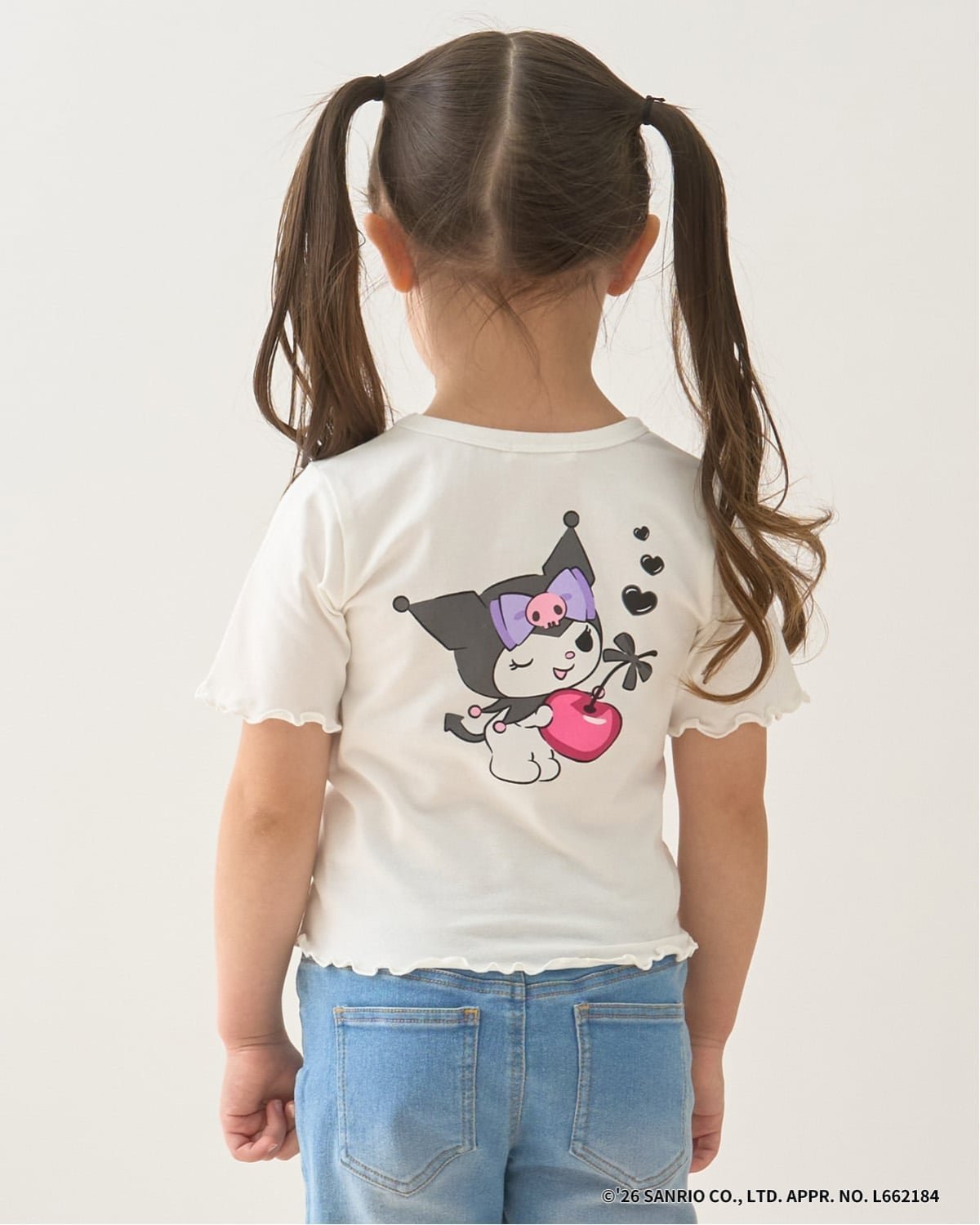 【ナルミヤ オンライン/NARUMIYA ONELINE / KIDS】の【サンリオキャラクターズ】【速乾・UV・型崩れしない】チェリークロミハートTシャツ 人気、トレンドファッション・服の通販 founy(ファニー) 　ファッション　Fashion　キッズファッション　Fashion for Kids　インナー　Innerwear　ガーリー　Girly, Feminine Style　コンパクト　Compact, Small Size　ジャンスカ　Jumper Skirt, Pinafore Dress　チェリー　Cherry, Cherry Pattern　デニム　Denim, Jeans Material　プリント　Print, Printed Pattern　 other-1|ID: prp329100004962983 ipo3291000000037231611