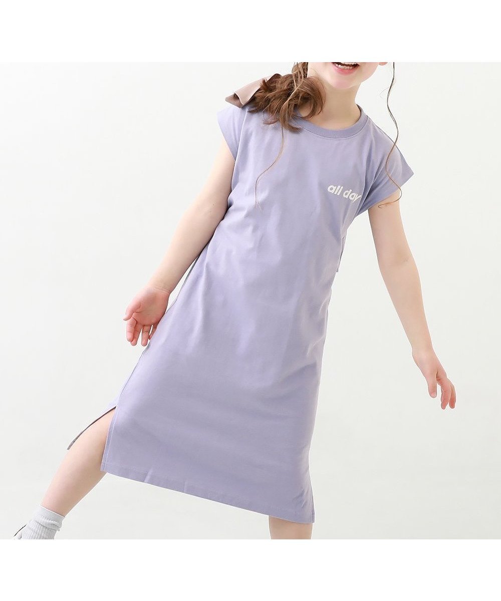 【デビロック/devirock / KIDS】の後ろ姿もかわいい 綿100% バックデザイン 半袖ワンピース 子供服 キッズ 女の子 26SS インテリア・キッズ・メンズ・レディースファッション・服の通販 founy(ファニー) 　ファッション　Fashion　キッズファッション　Fashion for Kids　ワンピース　Dresses　カラフル　Colorful Design　スニーカー　Sneakers, Trainers　トレンド　Trend, Trending Now　プリント　Print, Printed Pattern　半袖　Short Sleeve, Half Sleeve　おすすめ　Recommended / Our Picks　2026年　2026　2026春夏・S/S　Spring/Summer 2026 SS26　Sバイオレット|ID: prp329100004962985 ipo3291000000037231625