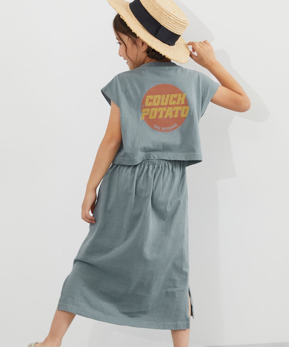 【デビロック/devirock / KIDS】の後ろ姿もかわいい 綿100% バックデザイン 半袖ワンピース 子供服 キッズ 女の子 26SS インテリア・キッズ・メンズ・レディースファッション・服の通販 founy(ファニー) 　ファッション　Fashion　キッズファッション　Fashion for Kids　ワンピース　Dresses　カラフル　Colorful Design　スニーカー　Sneakers, Trainers　トレンド　Trend, Trending Now　プリント　Print, Printed Pattern　半袖　Short Sleeve, Half Sleeve　おすすめ　Recommended / Our Picks　2026年　2026　2026春夏・S/S　Spring/Summer 2026 SS26　Dサックス|ID: prp329100004962985 ipo3291000000037231627