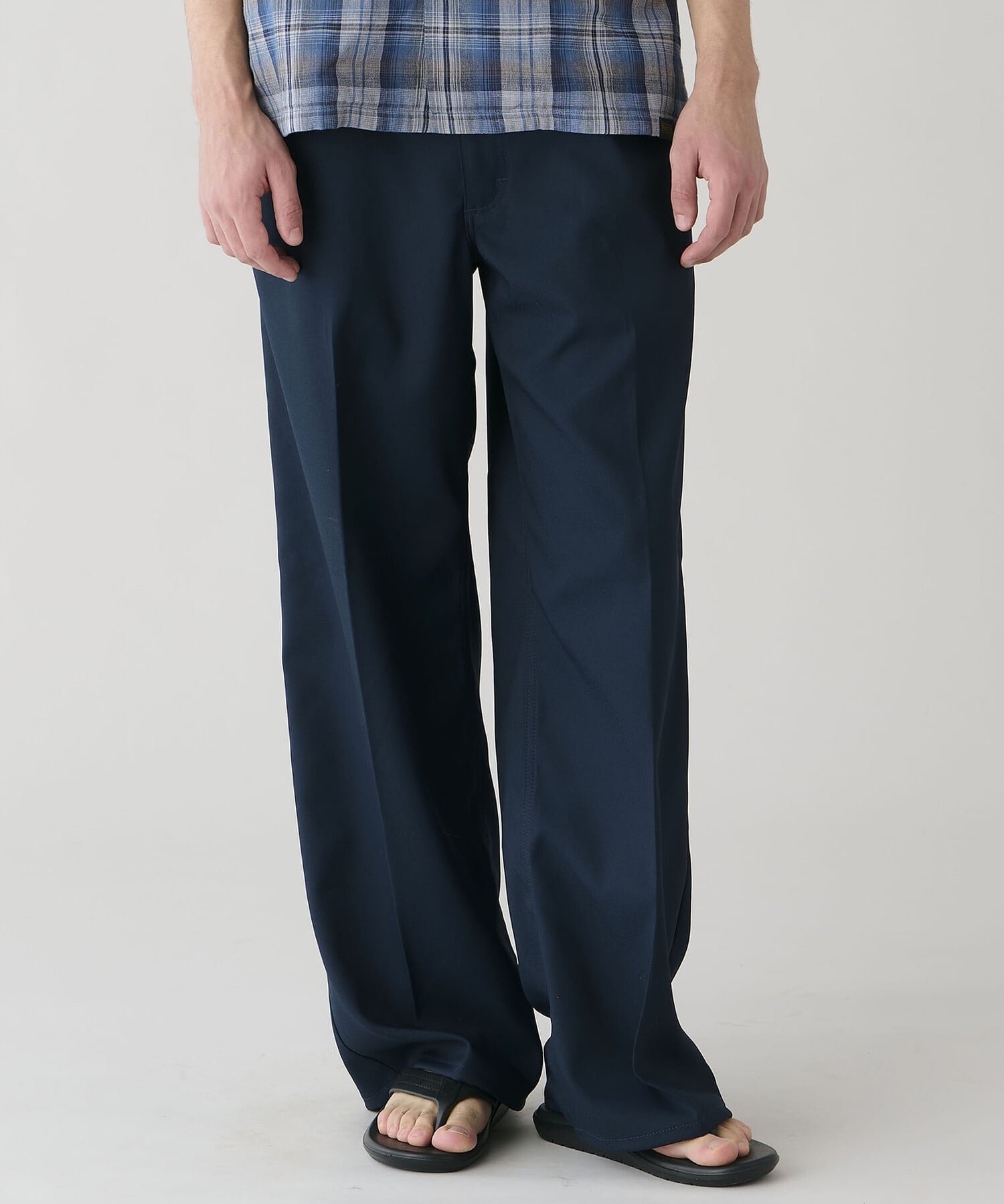 【ビショップ/Bshop / MEN】の別注 WRANCHER ワイドスラックス NAVY MEN インテリア・キッズ・メンズ・レディースファッション・服の通販 founy(ファニー) 　ファッション　Fashion　メンズファッション　Fashion for Men　ジーンズ　Jeans, Denim Pants　ストレート　Straight, Straight Cut　スラックス　Slacks, Dress Pants　センター　Center, Center Line　ワイド　Wide, Wide Fit　別注　Limited Edition, Custom Order　NAVY|ID: prp329100004962998 ipo3291000000037231696