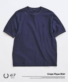 【フォーワンセブン エディフィス/417 EDIFICE】のFRED PERRY / フレッドペリー417別注 Crepe Pique Tシャツ 大人の最旬トレンドファッション＆コーディネート founy(ファウニー) ファッション Fashion レディースファッション Fashion for Women トップス・カットソー Cut & Sew Tops シャツ・ブラウス・オフィスカジュアル Elegant Blouses & Button-Ups ロングTシャツ・Tシャツ Longline T-Shirts & Tees ベスト Vest, Waistcoat 別注 Limited Edition, Custom Order thumbnail ネイビー|ID: prp329100004963032 ipo3291000000037231838