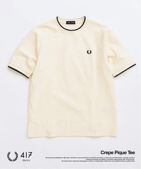 【フォーワンセブン エディフィス/417 EDIFICE】のFRED PERRY / フレッドペリー417別注 Crepe Pique Tシャツ 大人の最旬トレンドファッション＆コーディネート founy(ファウニー) ファッション Fashion レディースファッション Fashion for Women トップス・カットソー Cut & Sew Tops シャツ・ブラウス・オフィスカジュアル Elegant Blouses & Button-Ups ロングTシャツ・Tシャツ Longline T-Shirts & Tees ベスト Vest, Waistcoat 別注 Limited Edition, Custom Order |ID:prp329100004963032