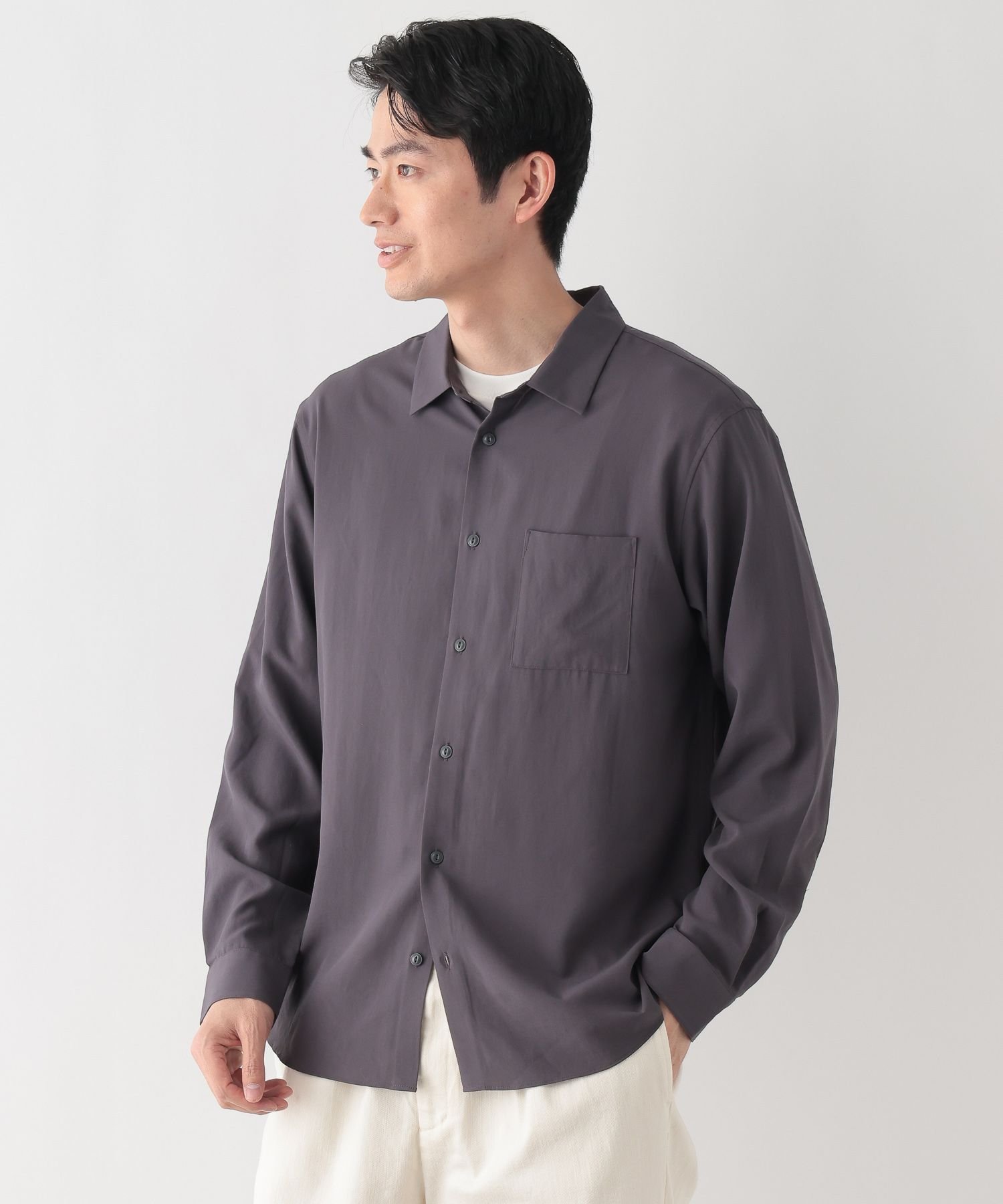 【グローバルワーク/GLOBAL WORK / MEN】のサラサマレギュラーシャツ長袖/636452 インテリア・キッズ・メンズ・レディースファッション・服の通販 founy(ファニー) 　ファッション　Fashion　メンズファッション　Fashion for Men　おすすめ　Recommended / Our Picks　カフス　Cuff Design　ボトム　Bottoms, Lower Wear　羽織　Haori, Light Jacket　長袖　Long Sleeve, Full Sleeve　チャコール18|ID: prp329100004963109 ipo3291000000037232239