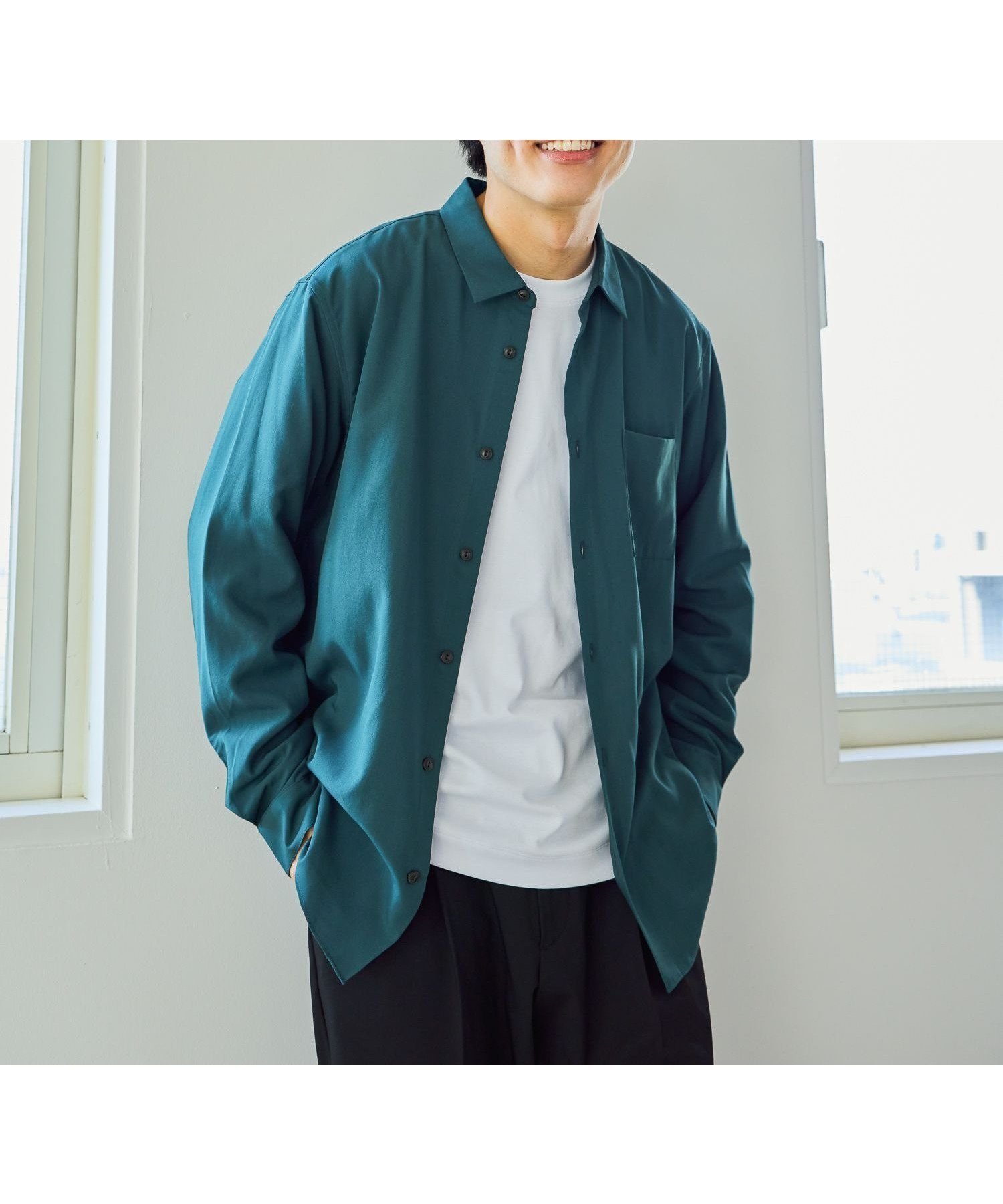 【グローバルワーク/GLOBAL WORK / MEN】のサラサマレギュラーシャツ長袖/636452 インテリア・キッズ・メンズ・レディースファッション・服の通販 founy(ファニー) 　ファッション　Fashion　メンズファッション　Fashion for Men　おすすめ　Recommended / Our Picks　カフス　Cuff Design　ボトム　Bottoms, Lower Wear　羽織　Haori, Light Jacket　長袖　Long Sleeve, Full Sleeve　グリーン78|ID: prp329100004963109 ipo3291000000037232241