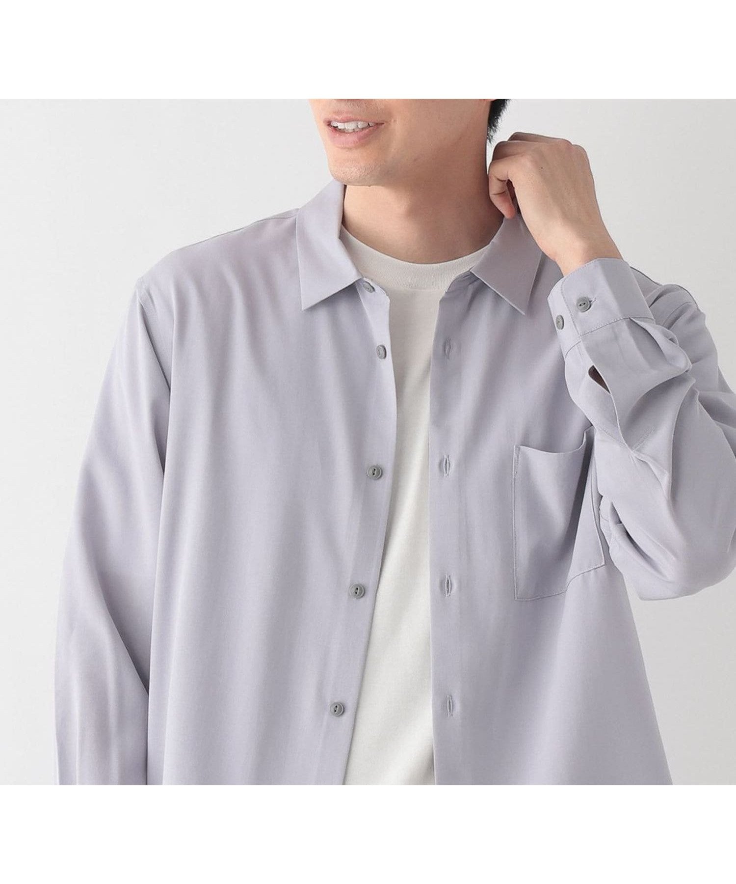 【グローバルワーク/GLOBAL WORK / MEN】のサラサマレギュラーシャツ長袖/636452 インテリア・キッズ・メンズ・レディースファッション・服の通販 founy(ファニー) 　ファッション　Fashion　メンズファッション　Fashion for Men　おすすめ　Recommended / Our Picks　カフス　Cuff Design　ボトム　Bottoms, Lower Wear　羽織　Haori, Light Jacket　長袖　Long Sleeve, Full Sleeve　グレイッシュパープル90|ID: prp329100004963109 ipo3291000000037232242