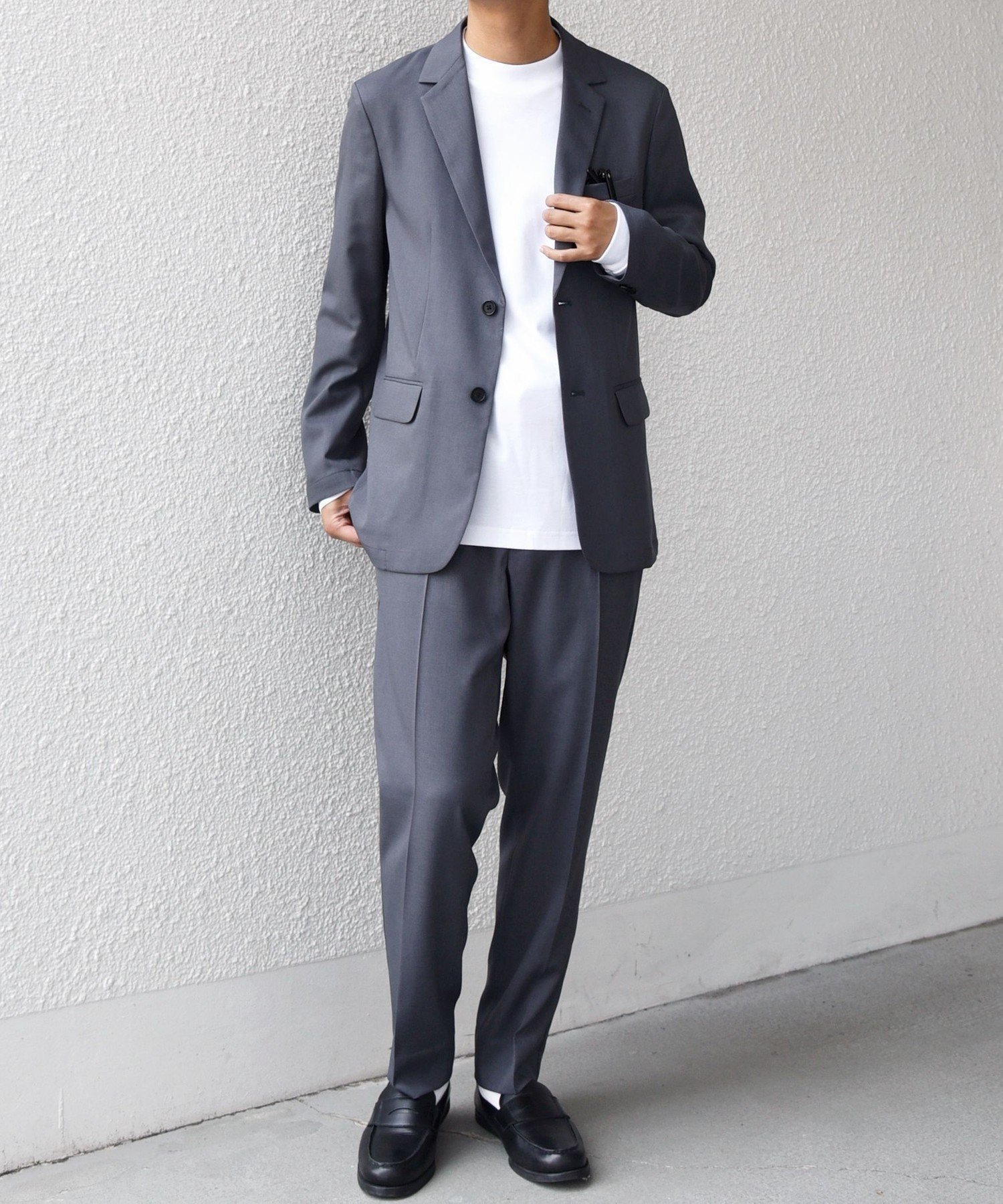 【シップス/SHIPS / MEN】のSHIPS any 洗濯機可能/抗ピリング ウールライク オールシーズン セットアップ ジャケット イージーパンツ インテリア・キッズ・メンズ・レディースファッション・服の通販 founy(ファニー) 　ファッション　Fashion　メンズファッション　Fashion for Men　ボトムス　Bottoms　インナー　Innerwear　ジャケット　Jacket, Outerwear　ストレッチ　Stretch, Stretchy Fabric　スーツ　Suit, Formalwear　セットアップ　Set-Up, Coordinated Outfit　ダウン　Down, Puffer　エレガント 上品　Elegant　ビジネス 仕事 通勤　Business / Work / Commuting　チャコールグレー|ID: prp329100004963120 ipo3291000000037232293