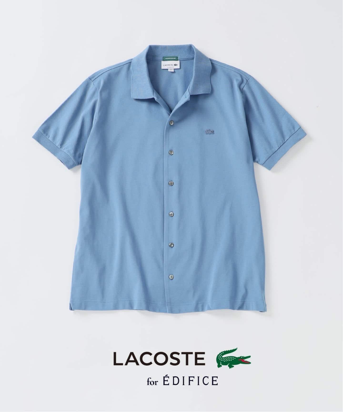 【エディフィス/EDIFICE / MEN】のLACOSTE(ラコステ) 別注 COOLMAX フルオープン 半袖ポロシャツ インテリア・キッズ・メンズ・レディースファッション・服の通販 founy(ファニー) 　ファッション　Fashion　メンズファッション　Fashion for Men　インナー　Innerwear　ヴィンテージ　Vintage Style　クラシック　Classic, Timeless Style　吸水　Absorbent, Quick-Dry　軽量　Lightweight, Ultra Light　鹿の子　Piqué, Kanoko Fabric　ストレッチ　Stretch, Stretchy Fabric　スマート　Smart, Elegant　定番　Standard, Basic Item　人気　Popular, Best Seller　バランス　Balance, Style Balance　フランス　France, French　ポロシャツ　Polo Shirt, Collared Tee　別注　Limited Edition, Custom Order　半袖　Short Sleeve, Half Sleeve　モダン　Modern, Contemporary　ブルー|ID: prp329100004963127 ipo3291000000037232323