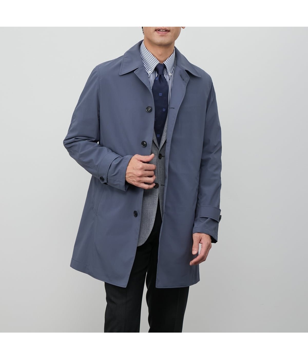 【ニューヨーカー/NEWYORKER / MEN】の【撥水・ストレッチ】スパンライクタイプライター ステンカラーコート インテリア・キッズ・メンズ・レディースファッション・服の通販 founy(ファニー) 　ファッション　Fashion　メンズファッション　Fashion for Men　春　Spring　ショート　Short, Short Length　シンプル　Simple, Minimal　ジャケット　Jacket, Outerwear　ストレッチ　Stretch, Stretchy Fabric　無地　Plain, Solid Color　S/S・春夏　SS, Spring/Summer, Warm Season　夏　Summer　エレガント 上品　Elegant　ネイビー|ID: prp329100004963138 ipo3291000000037232383