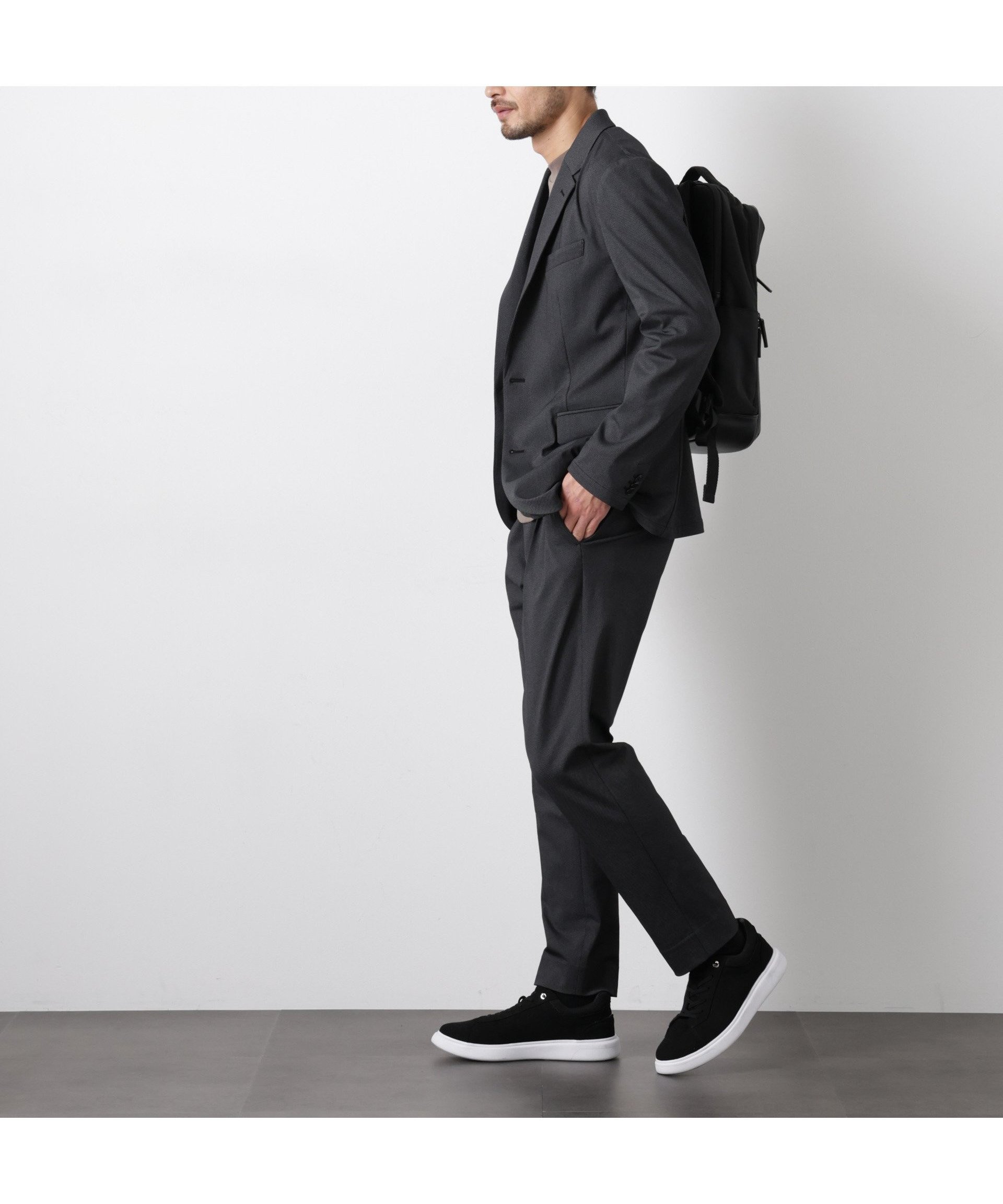 【ナノ ユニバース/nano universe / MEN】の「Damerino」 軽量ジャージーデニムライクストレッチセットアップ インテリア・キッズ・メンズ・レディースファッション・服の通販 founy(ファニー) 　ファッション　Fashion　メンズファッション　Fashion for Men　セットアップ　Matching Sets　イタリア　Italy　インナー　Innerwear　洗える　Machine Washable　カッティング　Cutting Detail　カットソー　Cut and Sewn Top　クラシック　Classic, Timeless Style　軽量　Lightweight, Ultra Light　シャンブレー　Chambray, Denim-Like Fabric　ジャケット　Jacket, Outerwear　ストレッチ　Stretch, Stretchy Fabric　スマート　Smart, Elegant　スーツ　Suit, Formalwear　セットアップ　Set-Up, Coordinated Outfit　定番　Standard, Basic Item　ファブリック　Fabric, Textile　フィット　Fit, Slim Fit　フラップ　Flap, Flap Pocket　フロント　Front, Front Design　ボトム　Bottoms, Lower Wear　ポケット　Pocket, Pocket Detail　リラックス　Relax, Relaxed Fit　おすすめ　Recommended / Our Picks　ビジネス 仕事 通勤　Business / Work / Commuting　2026年　2026　2026春夏・S/S　Spring/Summer 2026 SS26　ブラック|ID: prp329100004963155 ipo3291000000037232451