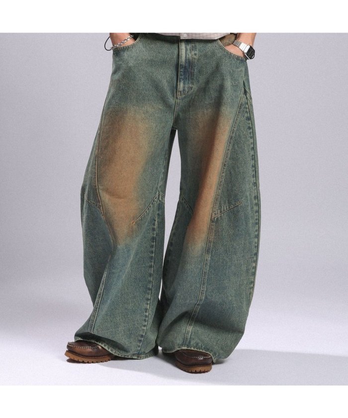 【レイジブルー/RAGEBLUE / MEN】のヴィンテージ加工/3Dカーブバレルデニムパンツ インテリア・キッズ・メンズ・レディースファッション・服の通販 founy(ファニー) https://founy.com/ ファッション Fashion メンズファッション Fashion for Men ボトムス Bottoms デニムパンツ・ジーンズ Denim Pants デニム Denim, Jeans Material トレンド Trend, Trending Now ヴィンテージ Vintage Style |ID: prp329100004963157 ipo3291000000037232456