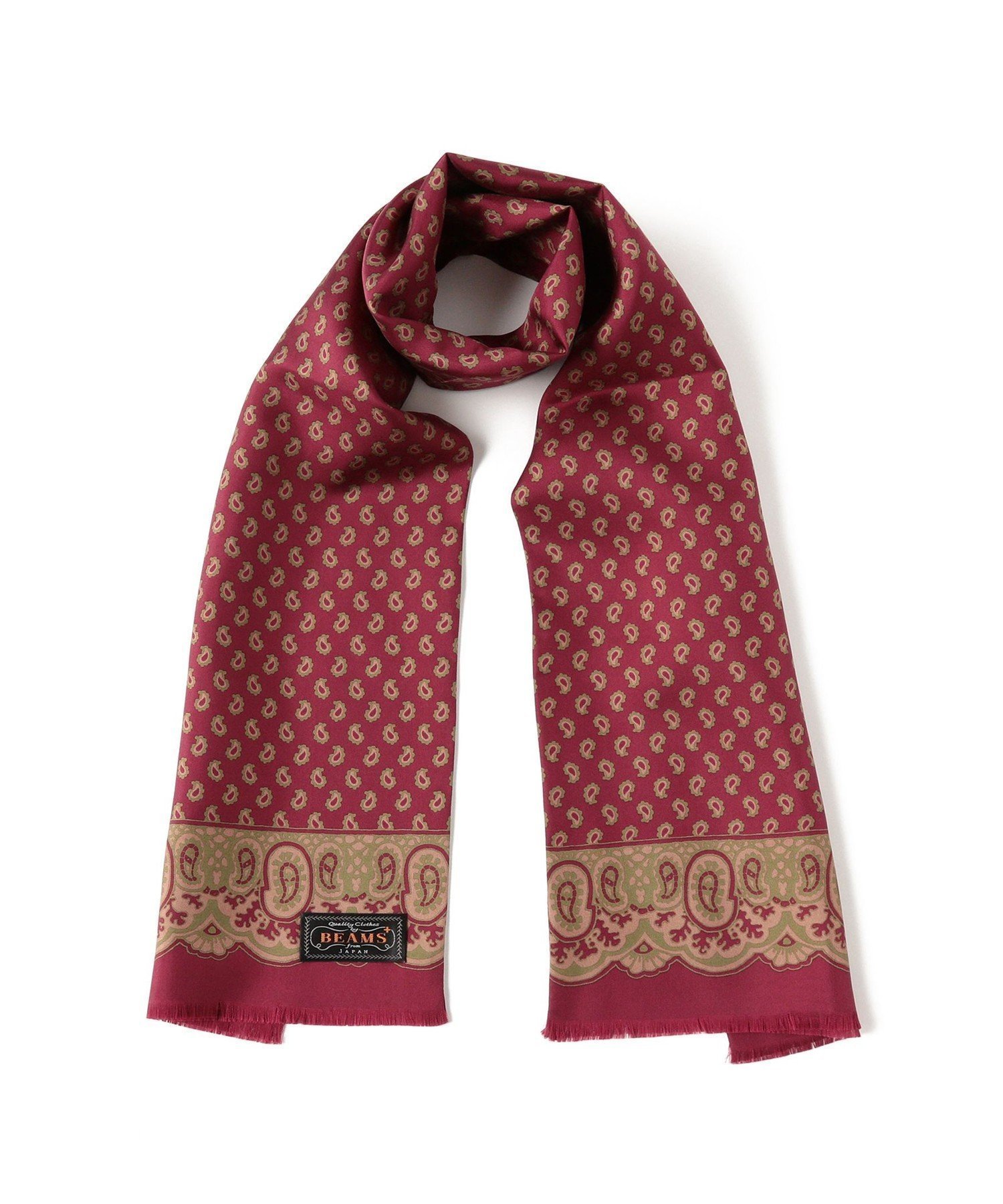 【ビームス/BEAMS / MEN】のSilk Stole Geometric Print インテリア・キッズ・メンズ・レディースファッション・服の通販 founy(ファニー) 　ファッション　Fashion　メンズファッション　Fashion for Men　シルク　Silk, 100% Silk　スカーフ　Scarf, Neckwear　ペイズリー　Paisley, Ethnic Pattern　エレガント 上品　Elegant　WINE|ID: prp329100004963169 ipo3291000000037232496