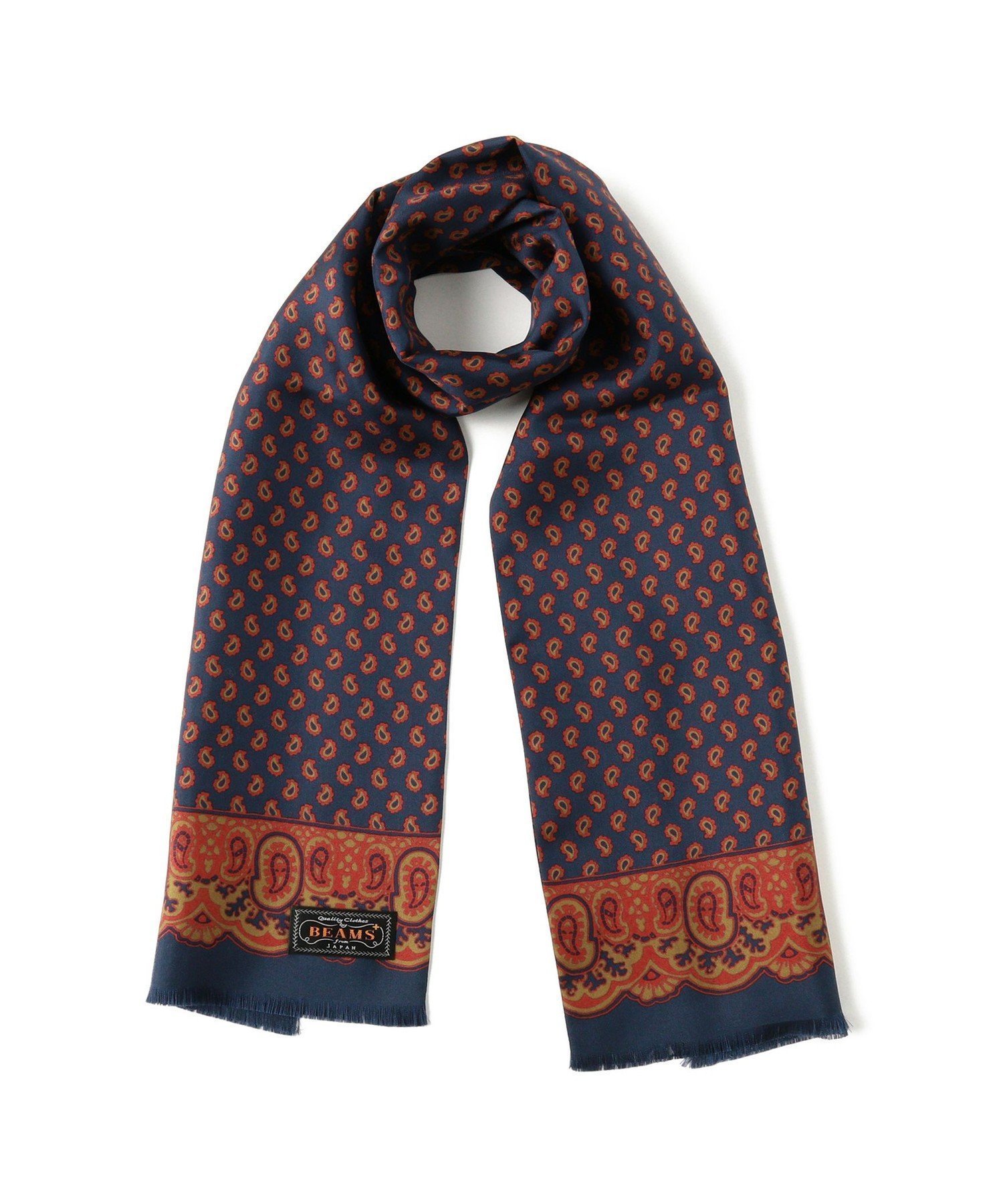 【ビームス/BEAMS / MEN】のSilk Stole Geometric Print インテリア・キッズ・メンズ・レディースファッション・服の通販 founy(ファニー) 　ファッション　Fashion　メンズファッション　Fashion for Men　シルク　Silk, 100% Silk　スカーフ　Scarf, Neckwear　ペイズリー　Paisley, Ethnic Pattern　エレガント 上品　Elegant　NAVY|ID: prp329100004963169 ipo3291000000037232497