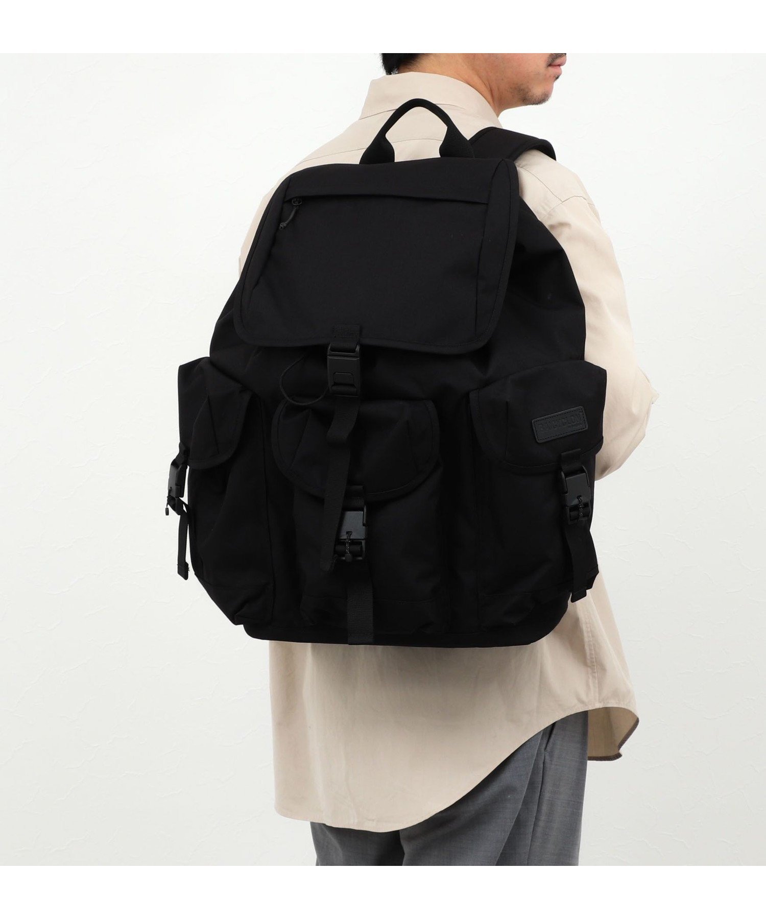 【ノーリーズ/NOLLEYS / MEN】の【BAICYCLON by bagjack/バイシクロン バイ バッグジャック】NCL-04 DRAWSTRING BACKPACK インテリア・キッズ・メンズ・レディースファッション・服の通販 founy(ファニー) 　ファッション　Fashion　メンズファッション　Fashion for Men　バッグ　Bags　アクセサリー　Fashion Accessories　コレクション　Collection, Seasonal Line　コーティング　Coating, Coated Finish　巾着　Drawstring Bag, Kinchaku　軽量　Lightweight, Ultra Light　ショルダー　Shoulder, Shoulder Strap　シリコン　Silicone, Silicone Material　スリーブ　Sleeve, Long Sleeve / Short Sleeve　ダメージ　Distressed, Destroyed　フラップ　Flap, Flap Pocket　フロント　Front, Front Design　ポケット　Pocket, Pocket Detail　マグネット　Magnet, Magnetic Closure　おすすめ　Recommended / Our Picks　2026年　2026　2026春夏・S/S　Spring/Summer 2026 SS26　ブラック|ID: prp329100004963200 ipo3291000000037232608