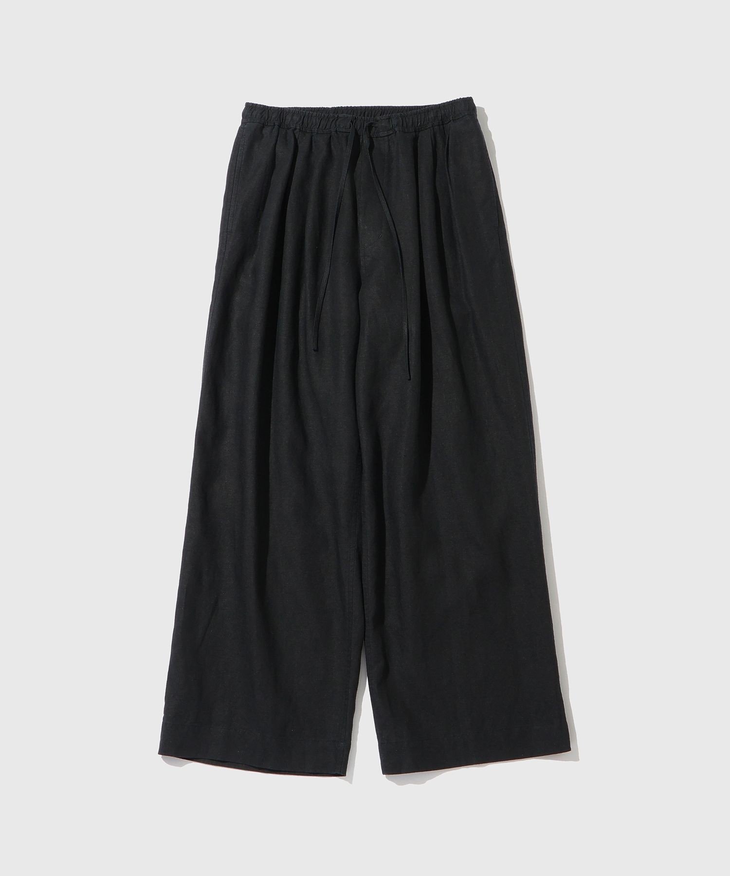 【アダムエロペ /ADAM ET ROPE' / MEN】のワイドイージー リネンパンツ / セットアップ対応 インテリア・キッズ・メンズ・レディースファッション・服の通販 founy(ファニー) 　ファッション　Fashion　メンズファッション　Fashion for Men　ボトムス　Bottoms　サンダル　Sandals, Summer Shoes　ジャケット　Jacket, Outerwear　スピンドル　Spindle, Drawcord　セットアップ　Set-Up, Coordinated Outfit　セパレート　Separate, Two-Piece　フォルム　Silhouette, Form　フロント　Front, Front Design　ポケット　Pocket, Pocket Detail　リネン　Linen, Linen Fabric　リラックス　Relax, Relaxed Fit　ワイド　Wide, Wide Fit　おすすめ　Recommended / Our Picks　夏　Summer　ブラック(01)|ID: prp329100004963201 ipo3291000000037232610