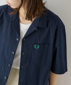 【カセットチャート/Cassette Chart】のFRED PERRY/SEERSUCKER REVERE COLLAR SHIRT フレッドペリー オープンカラーシャツ NVY|ID:prp329100004963210