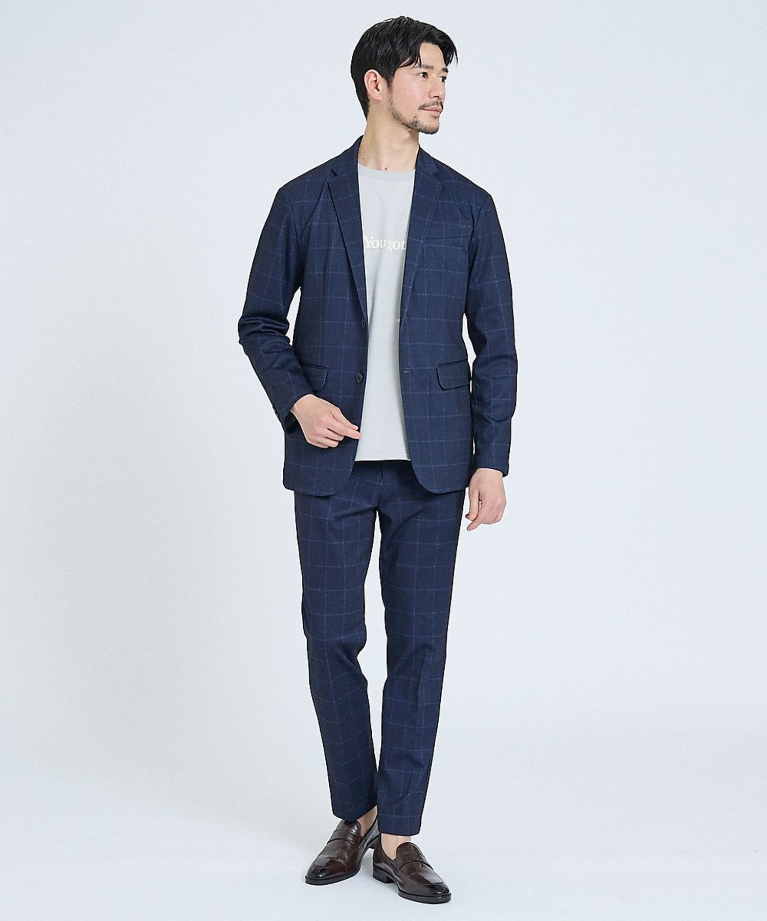 【アバハウス/ABAHOUSE / MEN】の【新型/上下2点セット】ポンチ セットアップ/スーツ ジャケット スラックス インテリア・キッズ・メンズ・レディースファッション・服の通販 founy(ファニー) 　ファッション　Fashion　メンズファッション　Fashion for Men　セットアップ　Matching Sets　エレガント 上品　Elegant　軽量　Lightweight, Ultra Light　シンプル　Simple, Minimal　ジャケット　Jacket, Outerwear　スマート　Smart, Elegant　スラックス　Slacks, Dress Pants　スーツ　Suit, Formalwear　セットアップ　Set-Up, Coordinated Outfit　チェック　Check, Plaid, Tartan　テーパード　Tapered, Tapered Pants　ドローコード　Drawcord, Drawstring Cord　定番　Standard, Basic Item　なめらか　Smooth, Silky Texture　人気　Popular, Best Seller　バランス　Balance, Style Balance　フィット　Fit, Slim Fit　フラップ　Flap, Flap Pocket　ポケット　Pocket, Pocket Detail　レギュラー　Regular, Standard Fit　ブルー系その他1|ID: prp329100004963222 ipo3291000000037232686