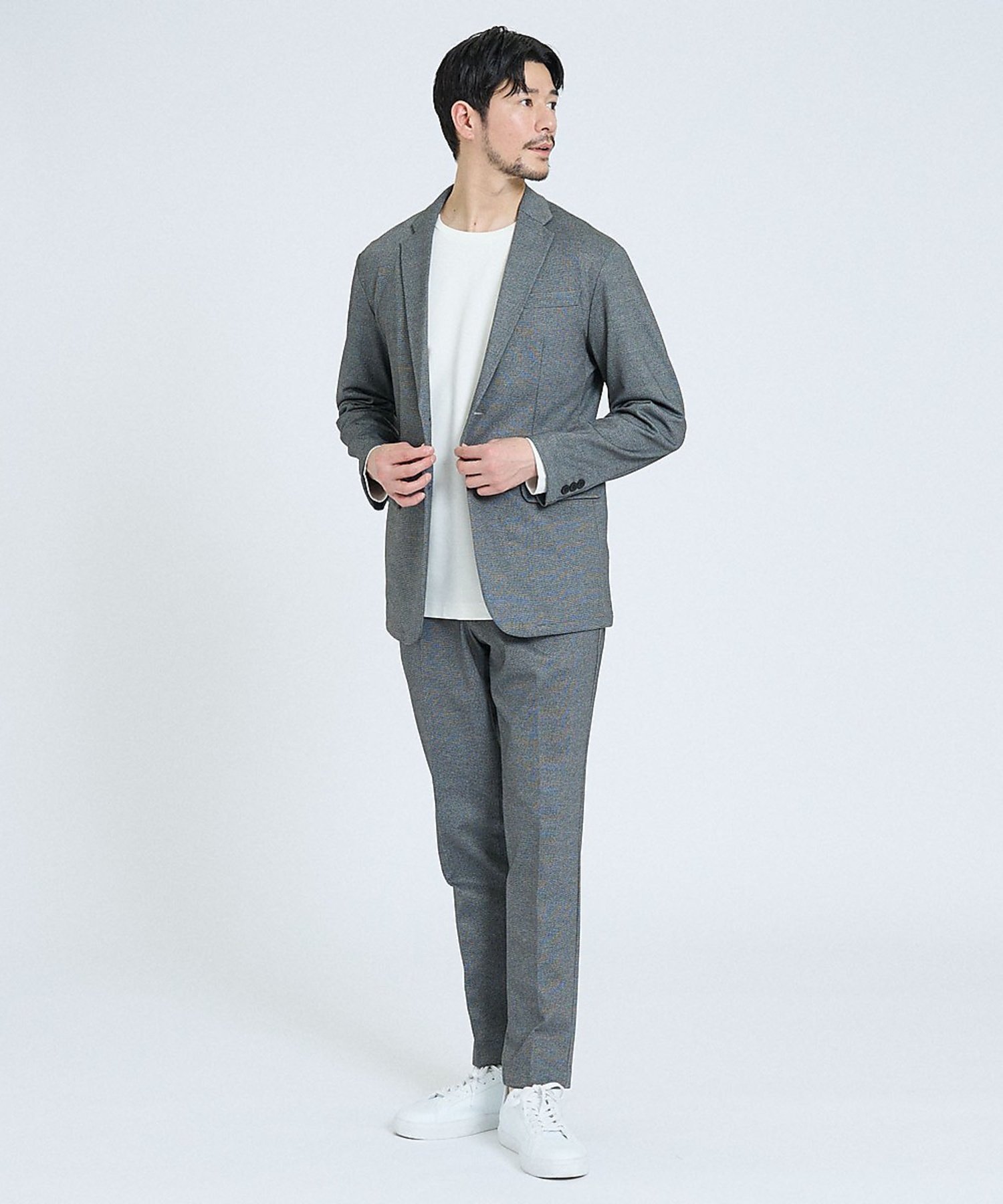 【アバハウス/ABAHOUSE / MEN】の【新型/上下2点セット】ポンチ セットアップ/スーツ ジャケット スラックス インテリア・キッズ・メンズ・レディースファッション・服の通販 founy(ファニー) 　ファッション　Fashion　メンズファッション　Fashion for Men　セットアップ　Matching Sets　エレガント 上品　Elegant　軽量　Lightweight, Ultra Light　シンプル　Simple, Minimal　ジャケット　Jacket, Outerwear　スマート　Smart, Elegant　スラックス　Slacks, Dress Pants　スーツ　Suit, Formalwear　セットアップ　Set-Up, Coordinated Outfit　チェック　Check, Plaid, Tartan　テーパード　Tapered, Tapered Pants　ドローコード　Drawcord, Drawstring Cord　定番　Standard, Basic Item　なめらか　Smooth, Silky Texture　人気　Popular, Best Seller　バランス　Balance, Style Balance　フィット　Fit, Slim Fit　フラップ　Flap, Flap Pocket　ポケット　Pocket, Pocket Detail　レギュラー　Regular, Standard Fit　その他1|ID: prp329100004963222 ipo3291000000037232688