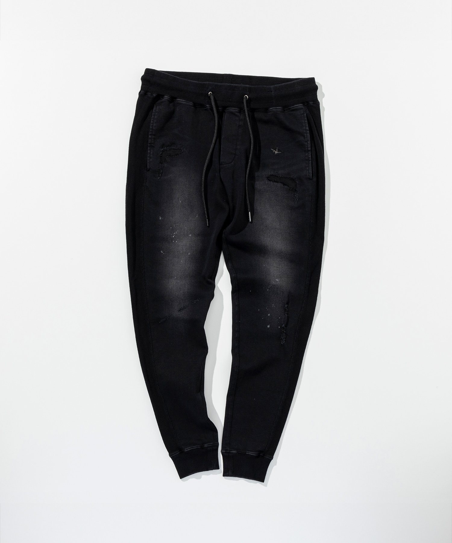 【シフォン/SHIFFON / MEN】の1PIU1UGUALE3 RELAX ダメージジョグデニムジョガーパンツ インテリア・キッズ・メンズ・レディースファッション・服の通販 founy(ファニー) 　ファッション　Fashion　メンズファッション　Fashion for Men　ボトムス　Bottoms　切替　Switching, Contrast Panel　スウェット / スエット　Sweatshirt, Sweatwear　スポーティ　Sporty, Casual Athletic　セットアップ　Set-Up, Coordinated Outfit　ダメージ　Distressed, Destroyed　バランス　Balance, Style Balance　パーカー　Hoodie, Parka　フォルム　Silhouette, Form　リラックス　Relax, Relaxed Fit　black|ID: prp329100004963225 ipo3291000000037232705