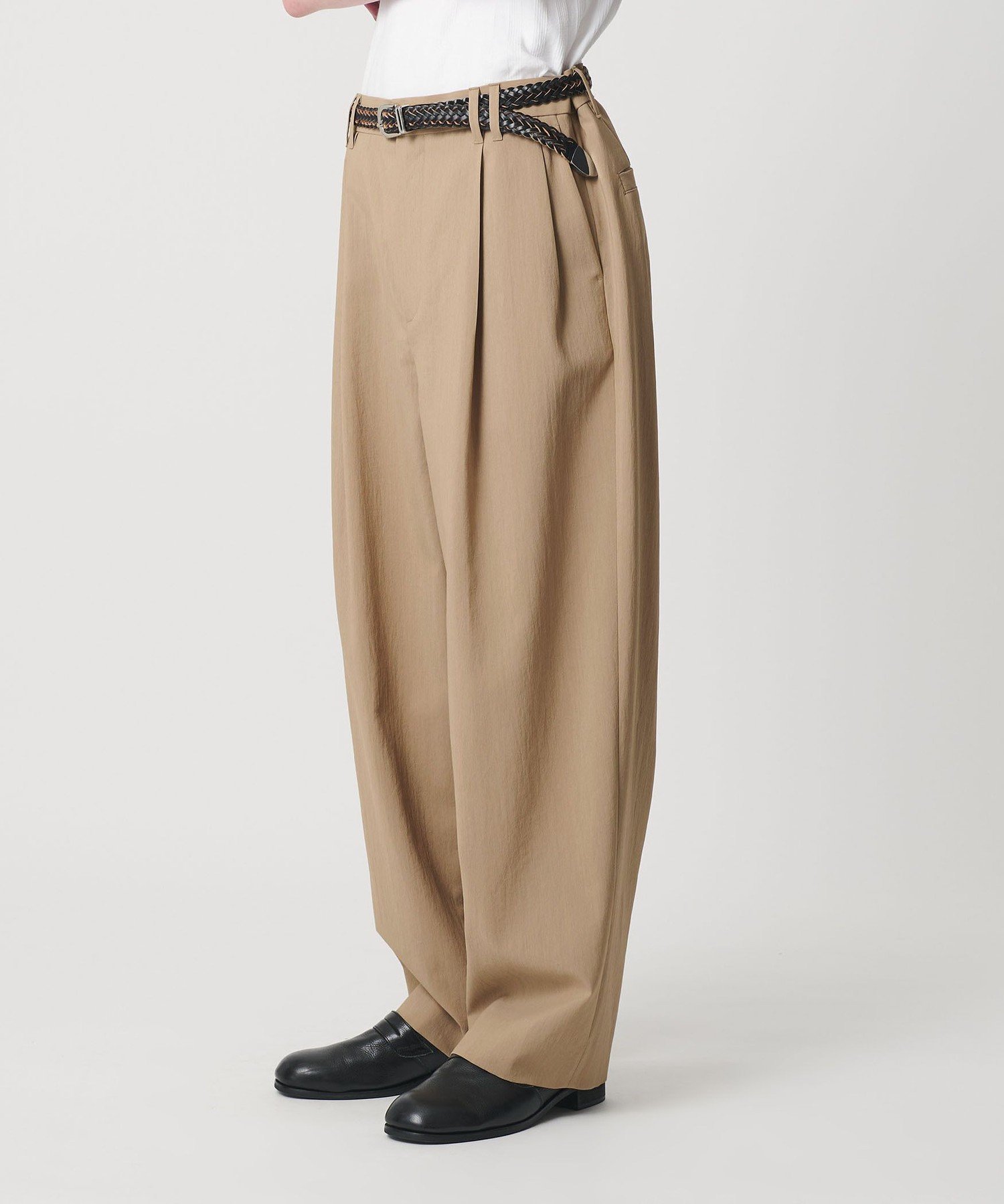 【ビューティ&ユース ユナイテッドアローズ/BEAUTY&YOUTH / UNITED ARROWS / MEN】のRENU TROシリーズ 2P ワイド パンツ -セットアップ対応- インテリア・キッズ・メンズ・レディースファッション・服の通販 founy(ファニー) 　ファッション　Fashion　メンズファッション　Fashion for Men　ボトムス　Bottoms　春　Spring　秋　Autumn　ジャケット　Jacket, Outerwear　スキッパー　Skipper, Open Collar　セットアップ　Set-Up, Coordinated Outfit　ダブル　Double, Double-Breasted　定番　Standard, Basic Item　人気　Popular, Best Seller　半袖　Short Sleeve, Half Sleeve　リラックス　Relax, Relaxed Fit　ワイド　Wide, Wide Fit　BEIGE|ID: prp329100004963226 ipo3291000000037232709