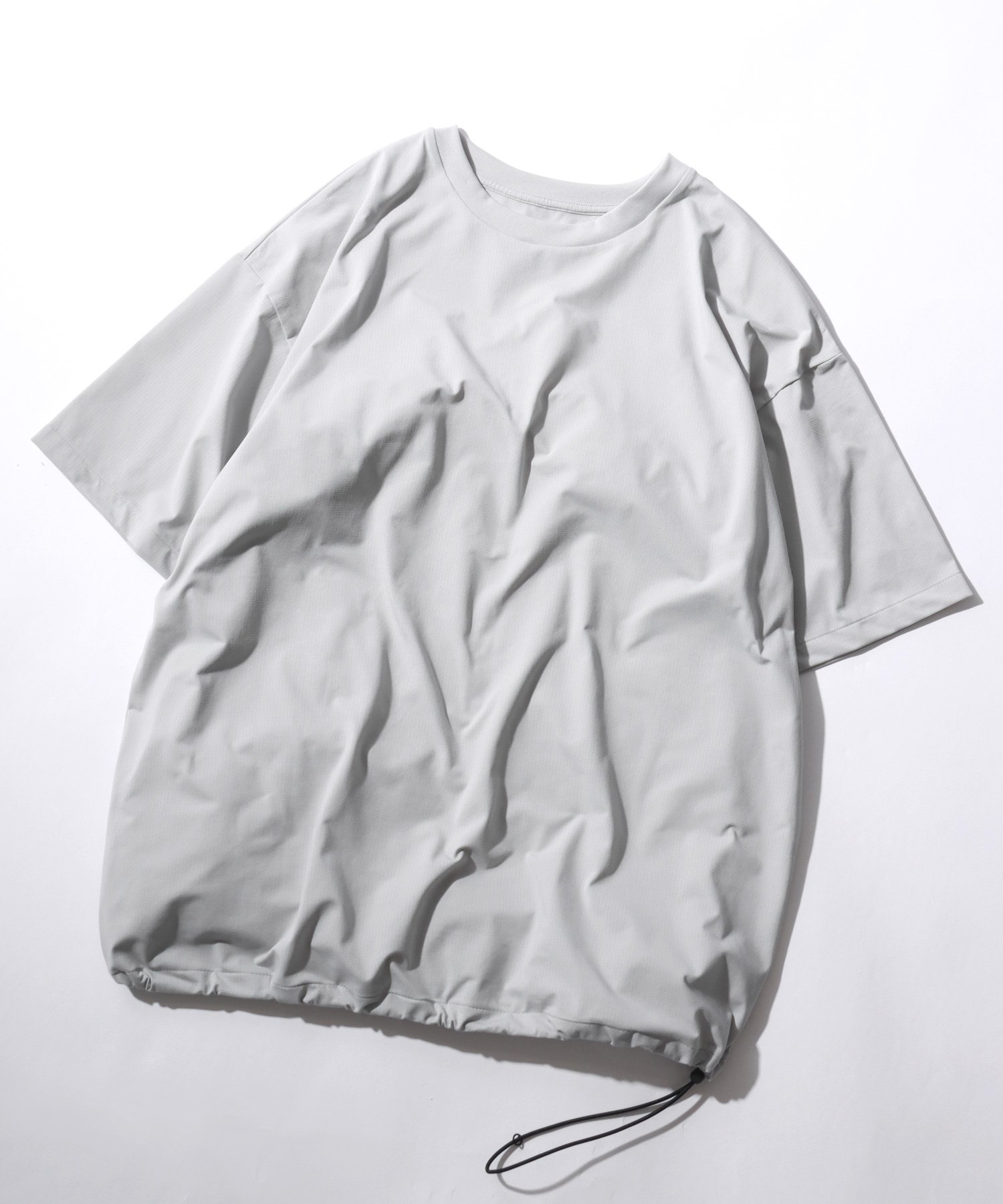 【シトリー/SITRY / MEN】のTシャツ メンズ オーバーサイズ 半袖 接触 冷感 ドローコード インテリア・キッズ・メンズ・レディースファッション・服の通販 founy(ファニー) 　ファッション　Fashion　メンズファッション　Fashion for Men　カーゴパンツ　Cargo Pants, Utility Pants　キャップ　Cap, Baseball Cap　吸水　Absorbent, Quick-Dry　シンプル　Simple, Minimal　スポーツ　Sports, Activewear　スラックス　Slacks, Dress Pants　デニム　Denim, Jeans Material　ドローコード　Drawcord, Drawstring Cord　人気　Popular, Best Seller　ファブリック　Fabric, Textile　半袖　Short Sleeve, Half Sleeve　メンズ　Men's, Menswear　ワイド　Wide, Wide Fit　再入荷　Restock / Back in Stock　プチプライス・低価格　Affordable / Budget Price　おすすめ　Recommended / Our Picks　夏　Summer　ライトグレー|ID: prp329100004963236 ipo3291000000037232744