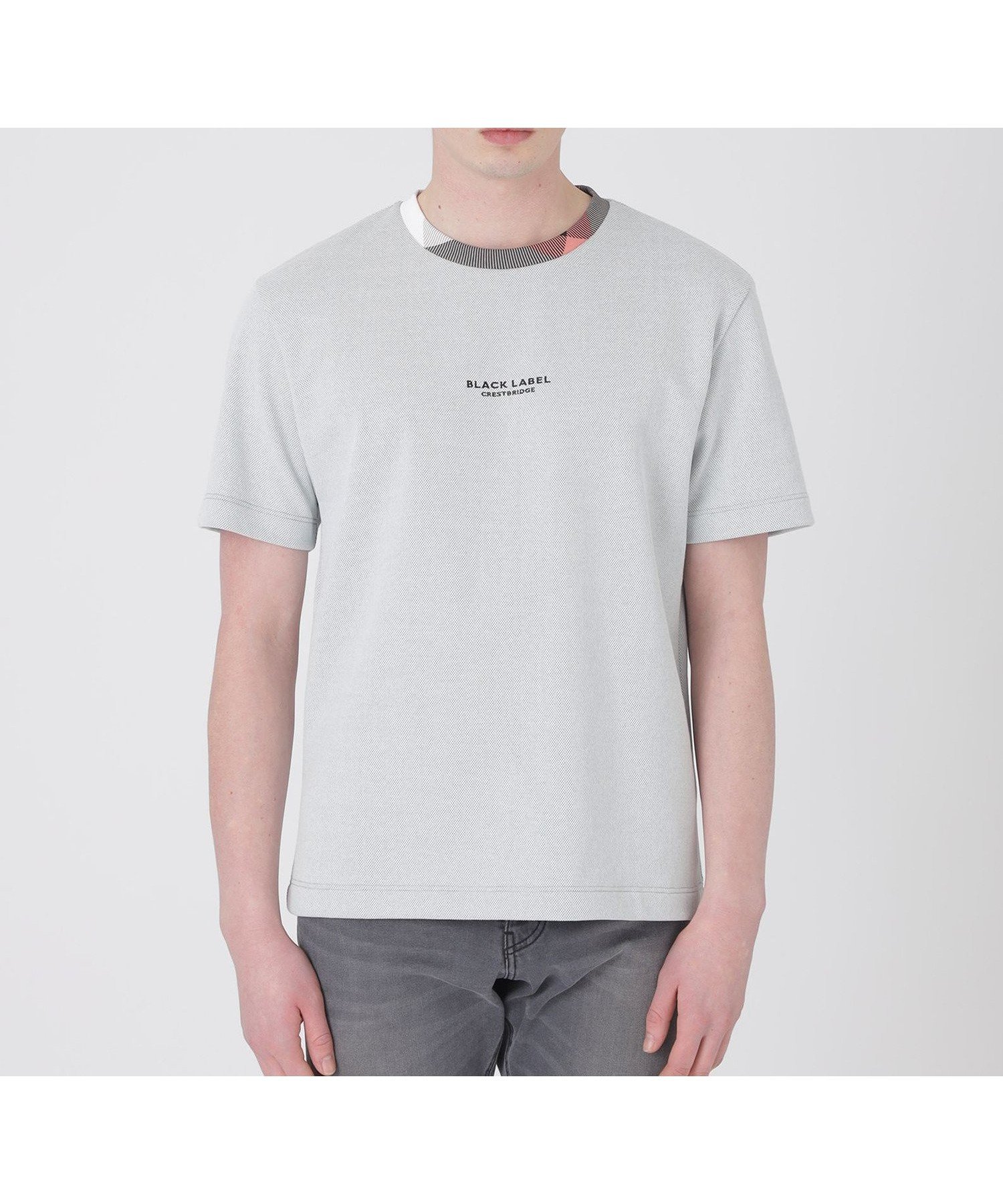 【ブルーレーベル ブラックレーベル クレストブリッジ/BLUE LABEL BLACK LABEL CRESTBRIDGE / MEN】のチェックカラーコンフィTシャツ インテリア・キッズ・メンズ・レディースファッション・服の通販 founy(ファニー) 　ファッション　Fashion　メンズファッション　Fashion for Men　インナー　Innerwear　ジャケット　Jacket, Outerwear　チェック　Check, Plaid, Tartan　フロント　Front, Front Design　ブルゾン　Blouson, Bomber Jacket　エレガント 上品　Elegant　ライトグレー|ID: prp329100004963240 ipo3291000000037232759