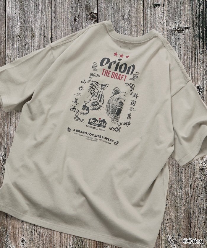 【フリークスストア/FREAK'S STORE】の限定展開 KAVU×ORION 別注 ビッグシルエット アニマルバックプリント クルーネック Tシャツ インテリア・キッズ・メンズ・レディースファッション・服の通販 founy(ファニー) 　ファッション　Fashion　レディースファッション　Fashion for Women　トップス・カットソー　Cut & Sew Tops　シャツ・ブラウス・オフィスカジュアル　Elegant Blouses & Button-Ups　ロングTシャツ・Tシャツ　Longline T-Shirts & Tees　バッグ　Bags　2026年　2026　2026春夏・S/S　Spring/Summer 2026 SS26　おすすめ　Recommended / Our Picks　スペシャル　Special, Limited Edition　パッチ　Patch, Appliqué　ビッグ　Big, Oversized　プリント　Print, Printed Pattern　リラックス　Relax, Relaxed Fit　ワンポイント　One Point, Statement Accent　人気　Popular, Best Seller　別注　Limited Edition, Custom Order　夏　Summer　S/S・春夏　SS, Spring/Summer, Warm Season　ベージュ|ID: prp329100004963248 ipo3291000000037232799