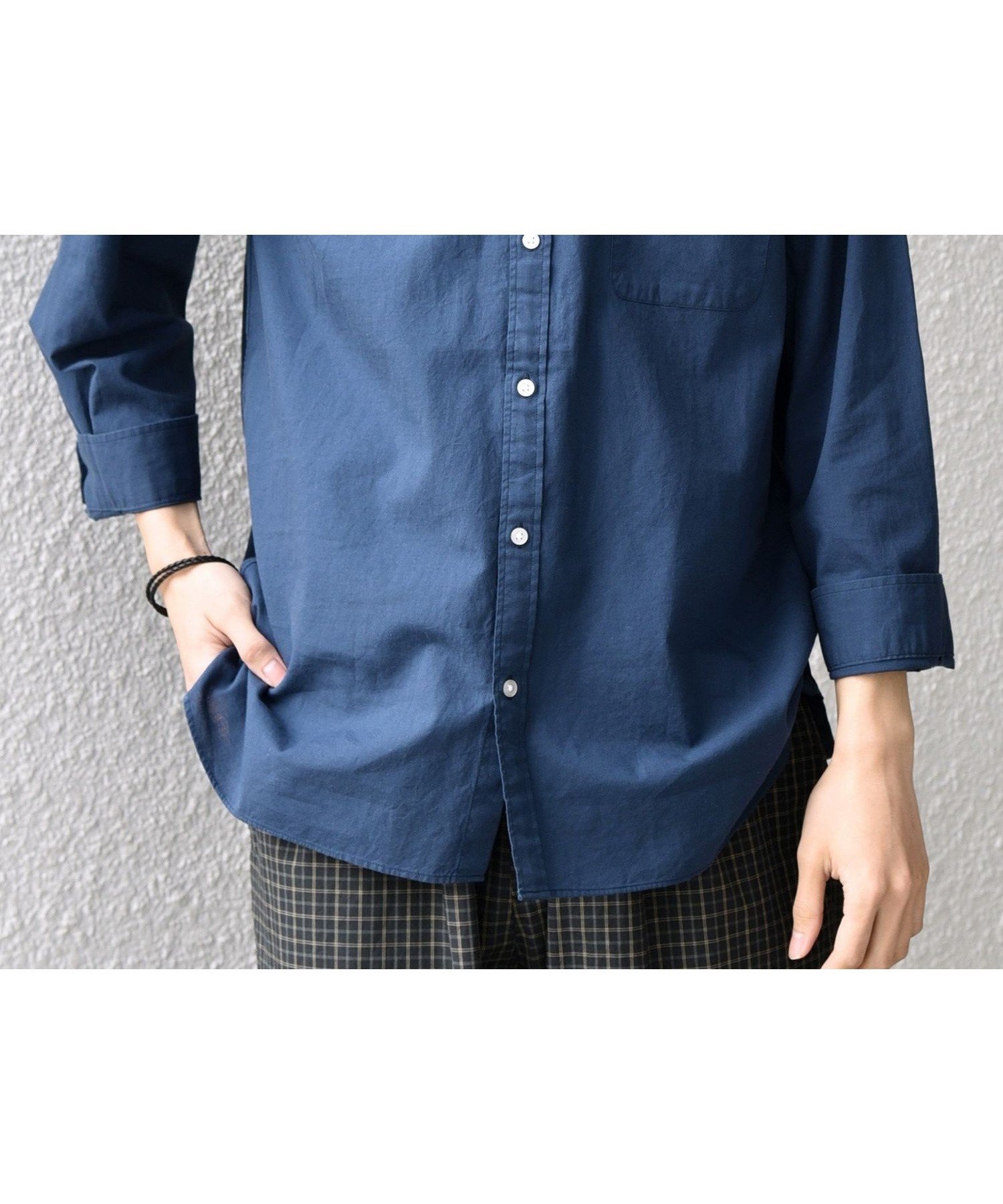 【シップス/SHIPS / MEN】のSHIPS any 洗濯機可能 コットン/リネン 7分袖 バンドカラー ポケット シャツ インテリア・キッズ・メンズ・レディースファッション・服の通販 founy(ファニー) 　ファッション　Fashion　メンズファッション　Fashion for Men　カフス　Cuff Design　シンプル　Simple, Minimal　ポケット　Pocket, Pocket Detail　リネン　Linen, Linen Fabric　リラックス　Relax, Relaxed Fit　レギュラー　Regular, Standard Fit　夏　Summer　2026年　2026　2026春夏・S/S　Spring/Summer 2026 SS26　ネイビー|ID: prp329100004963249 ipo3291000000037232818