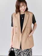 【テチチ/Te chichi】のリネンライクダブルブレストジレ(セットアップ可) ベージュ|ID: prp329100004963258 ipo3291000000037232856