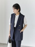 【テチチ/Te chichi】のリネンライクダブルブレストジレ(セットアップ可) ネイビー|ID: prp329100004963258 ipo3291000000037232857