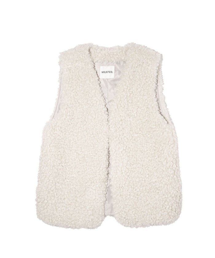 【ミルクフェド/MILKFED.】のFUR VEST インテリア・キッズ・メンズ・レディースファッション・服の通販 founy(ファニー) https://founy.com/ ファッション Fashion レディースファッション Fashion for Women アウター Coat / Outerwear Collection トップス・カットソー Cut & Sew Tops ベスト&ジレ / 重ね着スタイル Vests & Gilets スウェット / スエット Sweatshirt, Sweatwear ベスト Vest, Waistcoat ベーシック Basic, Essential おすすめ Recommended / Our Picks |ID: prp329100004963260 ipo3291000000037232863