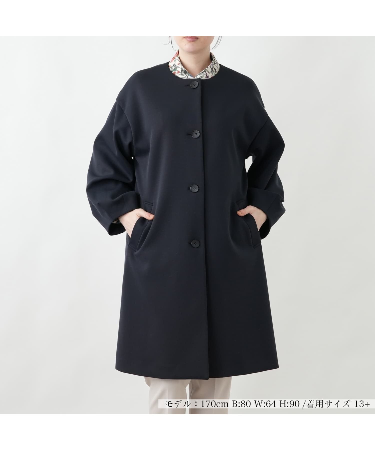 【レリアンプラスハウス/Leilian PLUS HOUSE】の【店舗人気】ダンボールニットコート インテリア・キッズ・メンズ・レディースファッション・服の通販 founy(ファニー) 　ファッション　Fashion　レディースファッション　Fashion for Women　アウター　Coat / Outerwear Collection　コート・ロングコート・ピーコート　Long Coats, Peacoats & More　ポケット　Pocket, Pocket Detail　ロング　Long, Long-Length　エレガント 上品　Elegant　人気　Popular, Best Seller　春　Spring　ネイビー|ID: prp329100004963261 ipo3291000000037232869