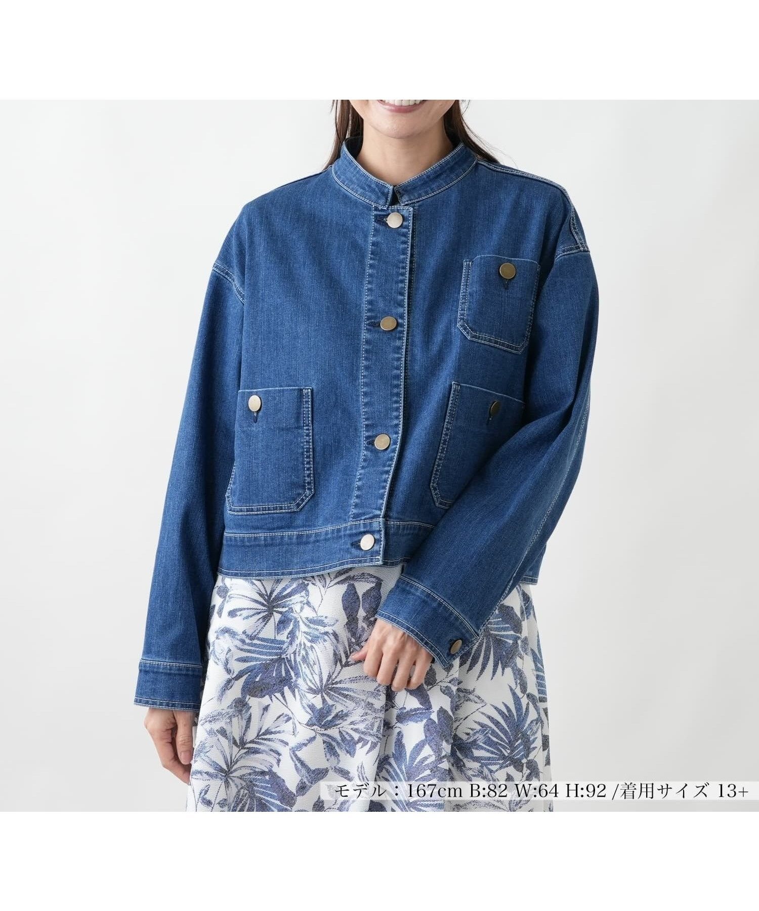 【レリアンプラスハウス/Leilian PLUS HOUSE】の【店舗人気】デニムジャケット【L JEANS】 インテリア・キッズ・メンズ・レディースファッション・服の通販 founy(ファニー) 　ファッション　Fashion　レディースファッション　Fashion for Women　アウター　Coat / Outerwear Collection　レディースジャケット・軽アウター　Jackets　デニムジャケット / カジュアルアウター　Denim Jackets　ウォッシャブル　Machine Washable　ジャケット　Jacket, Outerwear　スタンド　Stand Collar, Upright Stand　デニム　Denim, Jeans Material　フェミニン　Feminine, Girly　ポケット　Pocket, Pocket Detail　リラックス　Relax, Relaxed Fit　人気　Popular, Best Seller　夏　Summer　ロイヤルブルー|ID: prp329100004963265 ipo3291000000037232882