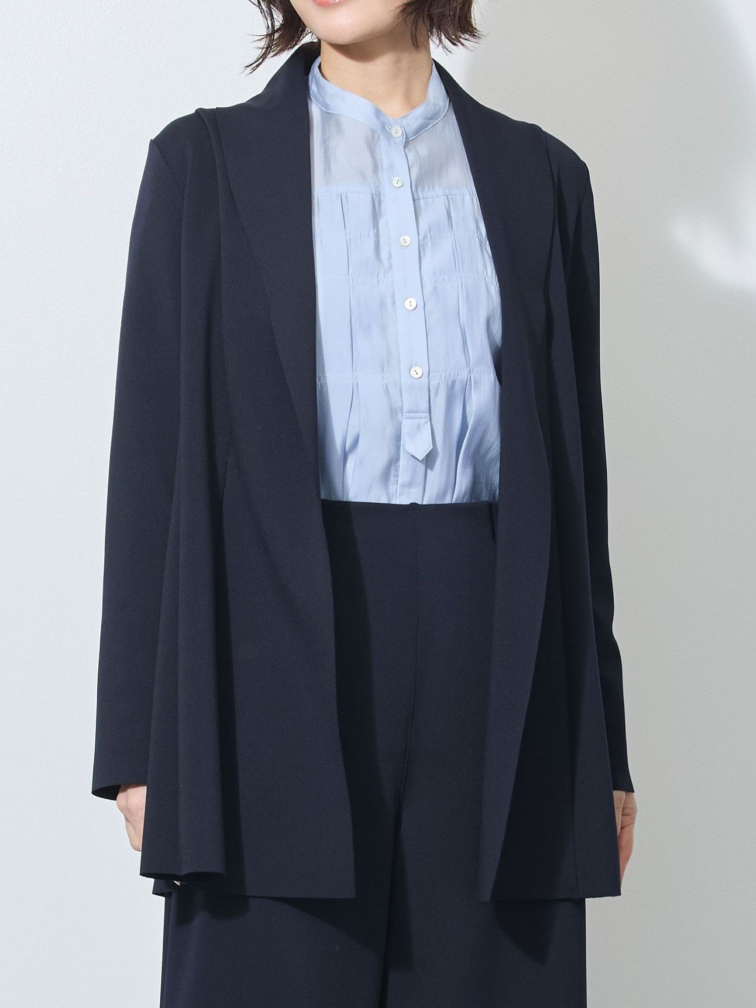 【ニコル クラブ/NICOLE CLUB】のヘチマカラーダンボールニットジャケット インテリア・キッズ・メンズ・レディースファッション・服の通販 founy(ファニー) 　ファッション　Fashion　レディースファッション　Fashion for Women　アウター　Coat / Outerwear Collection　レディースジャケット・軽アウター　Jackets　インナー　Innerwear　シンプル　Simple, Minimal　ジャケット　Jacket, Outerwear　ストレッチ　Stretch, Stretchy Fabric　スマート　Smart, Elegant　セットアップ　Set-Up, Coordinated Outfit　67ネイビー|ID: prp329100004963273 ipo3291000000037232908