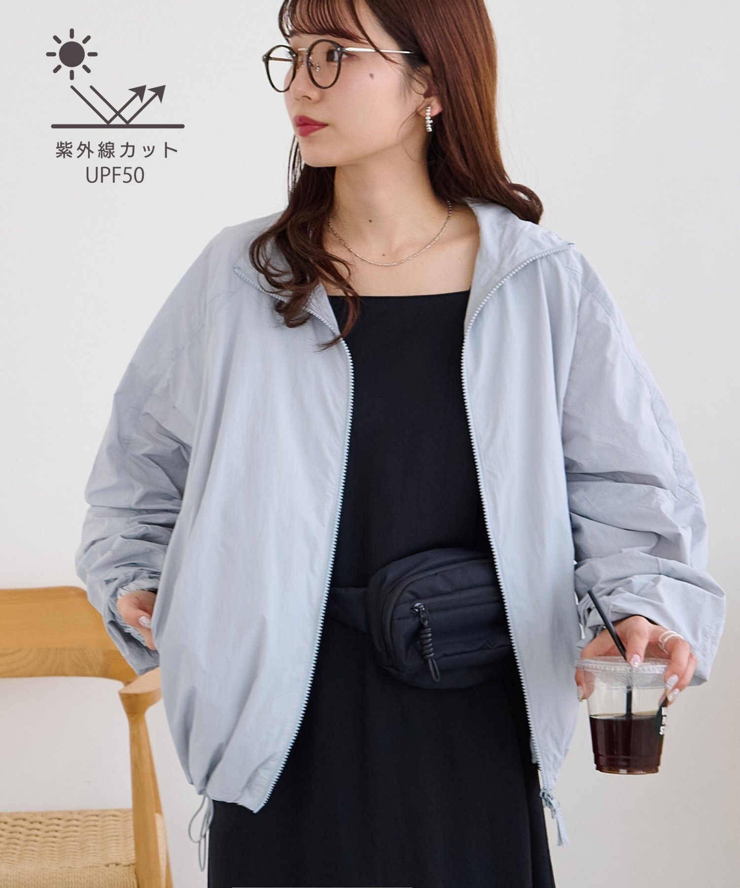 【ディスコート/Discoat】の【UPF50】UVカットスタンドシャツブルゾン インテリア・キッズ・メンズ・レディースファッション・服の通販 founy(ファウニー) 　ファッション　Fashion　レディースファッション　Fashion for Women　アウター　Coat / Outerwear Collection　ブルゾンジャケット・スポーティアウター　Blouson Jackets　トップス・カットソー　Cut & Sew Tops　シャツ・ブラウス・オフィスカジュアル　Elegant Blouses & Button-Ups　春　Spring　キャップ　Cap, Baseball Cap　キャミ　Camisole, Cami Top　キャミワンピース　Cami Dress, Slip Dress　切替　Switching, Contrast Panel　シンプル　Simple, Minimal　スタンド　Stand Collar, Upright Stand　スニーカー　Sneakers, Trainers　デニム　Denim, Jeans Material　ドローコード　Drawcord, Drawstring Cord　ブルゾン　Blouson, Bomber Jacket　帽子　Hat, Headwear　レース　Lace, Lace Fabric　S/S・春夏　SS, Spring/Summer, Warm Season　おすすめ　Recommended / Our Picks　夏　Summer　スカイブルー|ID: prp329100004963849 ipo3291000000037245895