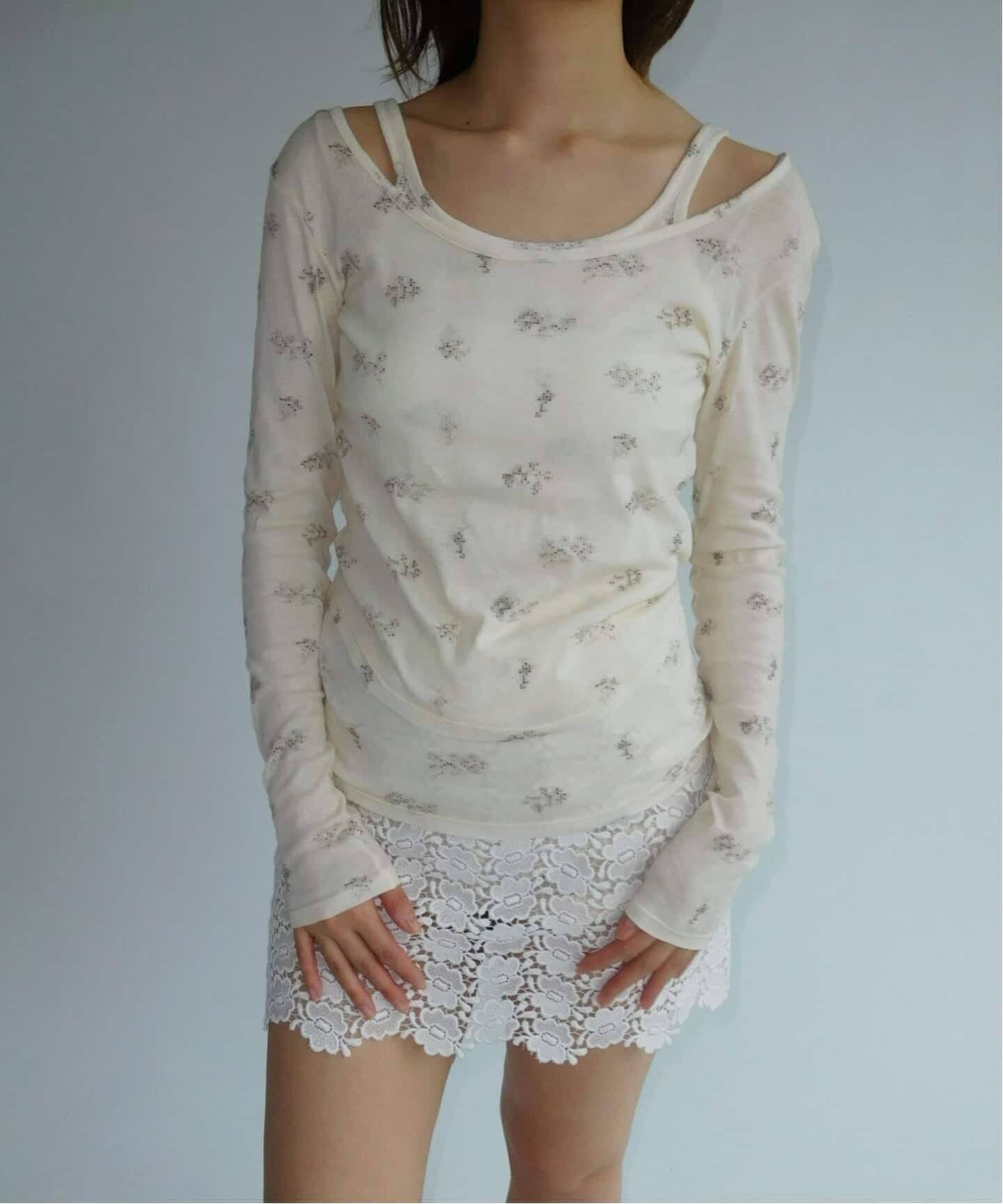 【エディット フォー ルル/edit.for LuLu】の別注【miller*lulu】シアーツイントップス 大人の最旬トレンドファッション＆コーディネート founy(ファウニー) 　ファッション　Fashion　レディースファッション　Fashion for Women　トップス・カットソー　Cut & Sew Tops　インナー　Innerwear　キャミソール　Camisole, Spaghetti Strap Top　シアー　Sheer, See-Through　スマート　Smart, Elegant　スリーブ　Sleeve, Long Sleeve / Short Sleeve　デコルテ　Décolleté, Neckline　人気　Popular, Best Seller　バランス　Balance, Style Balance　プリント　Print, Printed Pattern　ボーダー　Border, Stripe　別注　Limited Edition, Custom Order　ラップ　Wrap, Wrap Design　ロング　Long, Long-Length　再入荷　Restock / Back in Stock　おすすめ　Recommended / Our Picks　2026年　2026　2026春夏・S/S　Spring/Summer 2026 SS26　 other-1|ID: prp329100004963857 ipo3291000000037246251