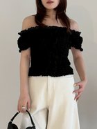 【フレイ アイディー/FRAY I.D】のオフショルシャーリングブラウス 大人の最旬トレンドファッション＆コーディネート founy(ファウニー) ファッション Fashion レディースファッション Fashion for Women トップス・カットソー Cut & Sew Tops シャツ・ブラウス・オフィスカジュアル Elegant Blouses & Button-Ups ガーリー Girly, Feminine Style コンパクト Compact, Small Size シャーリング Shirring, Ruched スカラップ Scallop, Scalloped Edge スマート Smart, Elegant スリーブ Sleeve, Long Sleeve / Short Sleeve デニム Denim, Jeans Material フィット Fit, Slim Fit フロント Front, Front Design リボン Ribbon, Bow レース Lace, Lace Fabric ワーク Workwear, Utility Style おすすめ Recommended / Our Picks エレガント 上品 Elegant thumbnail BLK[009]|ID: prp329100004963873 ipo3291000000037246990