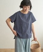 【エルビーシー/LBC】のペイズリーシシュウブラウス 大人の最旬トレンドファッション＆コーディネート founy(ファウニー) ファッション Fashion レディースファッション Fashion for Women トップス・カットソー Cut & Sew Tops シャツ・ブラウス・オフィスカジュアル Elegant Blouses & Button-Ups バランス Balance, Style Balance ペイズリー Paisley, Ethnic Pattern ボトム Bottoms, Lower Wear エレガント 上品 Elegant 人気 Popular, Best Seller 半袖 Short Sleeve, Half Sleeve 夏 Summer 定番 Standard, Basic Item 無地 Plain, Solid Color thumbnail ネイビーブルー|ID: prp329100004963883 ipo3291000000037247351