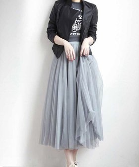【ミニミニストア/miniministore】のチュールスカート ロング 大人の最旬トレンドファッション＆コーディネート founy(ファウニー) ファッション Fashion レディースファッション Fashion for Women スカート Skirts フェミニン Feminine, Girly ロング Long, Long-Length エレガント 上品 Elegant 夏 Summer 春 Spring S/S・春夏 SS, Spring/Summer, Warm Season 楽ちん Easy Fit, Comfortable |ID:prp329100004963887