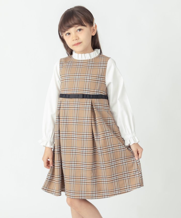 【その他のブランド/Other】のチェック柄 レイヤード ワンピース インテリア・キッズ・メンズ・レディースファッション・服の通販 founy(ファウニー) https://founy.com/ ファッション Fashion キッズファッション Fashion for Kids ワンピース Dresses 洗える Machine Washable チェック Check, Plaid, Tartan トレンド Trend, Trending Now 楽ちん Easy Fit, Comfortable 再入荷 Restock / Back in Stock エレガント 上品 Elegant |ID: prp329100004963926 ipo3291000000037247711
