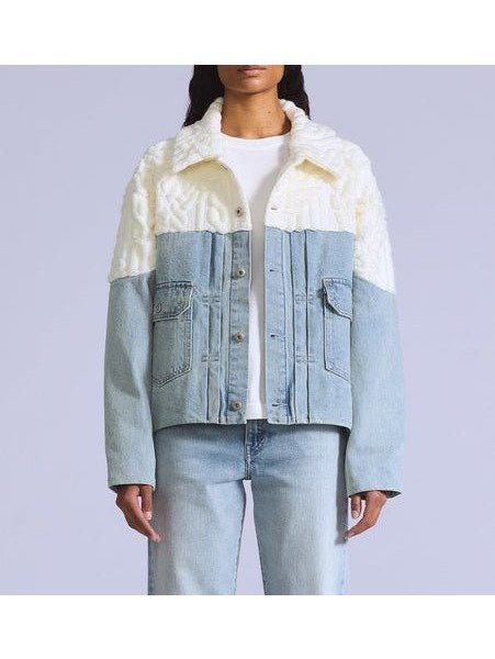 【リーバイス/Levis】のBLUETAB(TM) ARAN トラッカージャケット MADE OF JAPAN インテリア・キッズ・メンズ・レディースファッション・服の通販 founy(ファウニー) 　ファッション　Fashion　レディースファッション　Fashion for Women　アウター　Coat / Outerwear Collection　レディースジャケット・軽アウター　Jackets　コレクション　Collection, Seasonal Line　デニム　Denim, Jeans Material　Medium Indigo - Worn In|ID: prp329100004963941 ipo3291000000037247802