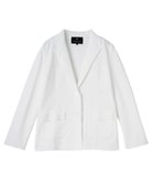 【ランバンコレクション/LANVIN COLLECTION】のサーブルストレッチミラノリブニットジャケット 大人の最旬トレンドファッション＆コーディネート founy(ファウニー) ファッション Fashion レディースファッション Fashion for Women アウター Coat / Outerwear Collection レディースジャケット・軽アウター Jackets カーディガン Cardigan, Knitwear ジャケット Jacket, Outerwear スリム Slim, Slim Fit チェック Check, Plaid, Tartan テーラード Tailored, Tailored Fit フラップ Flap, Flap Pocket ポケット Pocket, Pocket Detail おすすめ Recommended / Our Picks エレガント 上品 Elegant thumbnail ホワイト|ID: prp329100004963945 ipo3291000000037247820