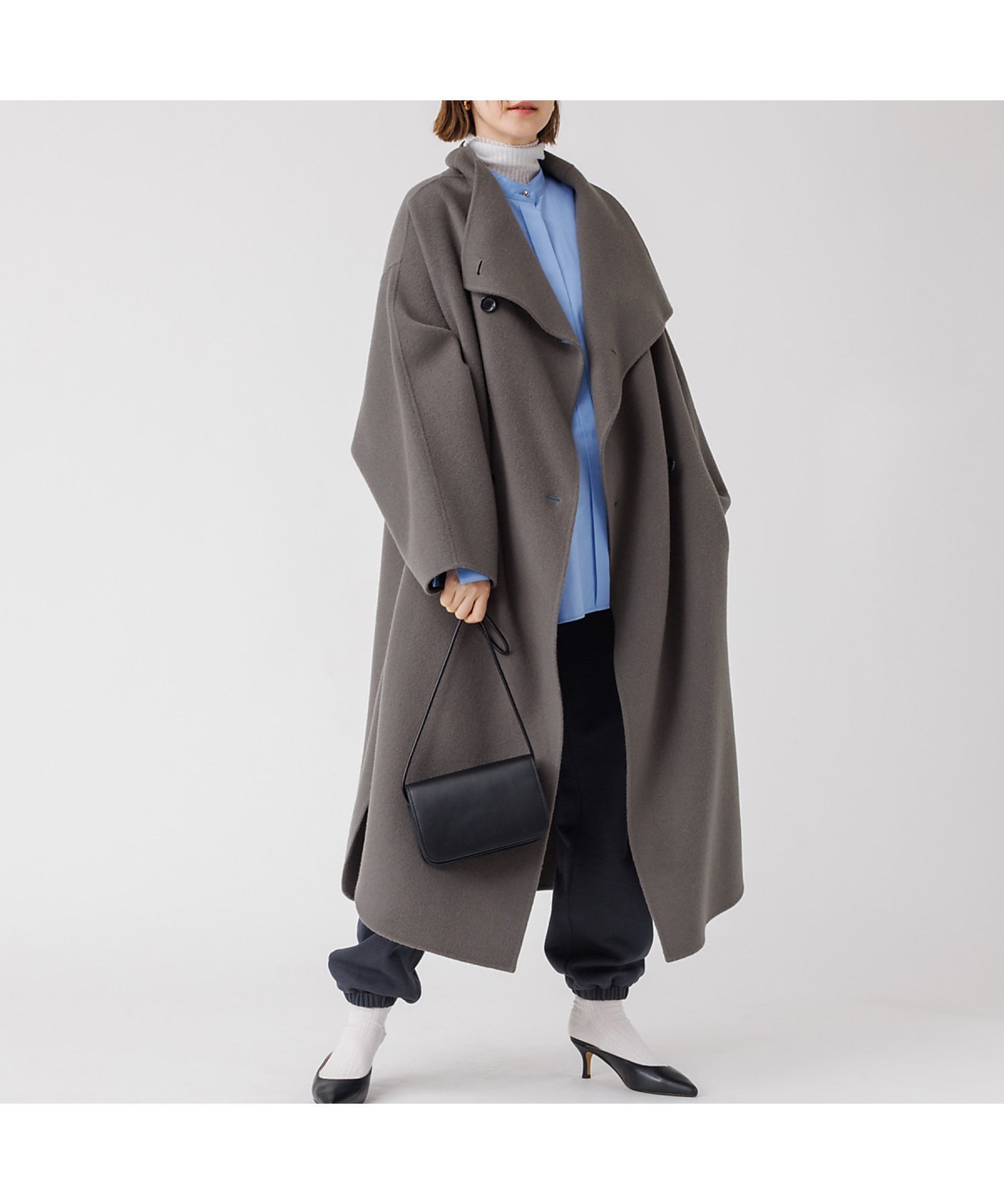 【ルージュヴィフラクレ/Rouge vif la cle】の変形リバーコート インテリア・キッズ・メンズ・レディースファッション・服の通販 founy(ファウニー) 　ファッション　Fashion　レディースファッション　Fashion for Women　アウター　Coat / Outerwear Collection　コート・ロングコート・ピーコート　Long Coats, Peacoats & More　ラウンド　Round, Round Neck　リラックス　Relax, Relaxed Fit　冬　Winter / This Winter　カーキ|ID: prp329100004963996 ipo3291000000037248112